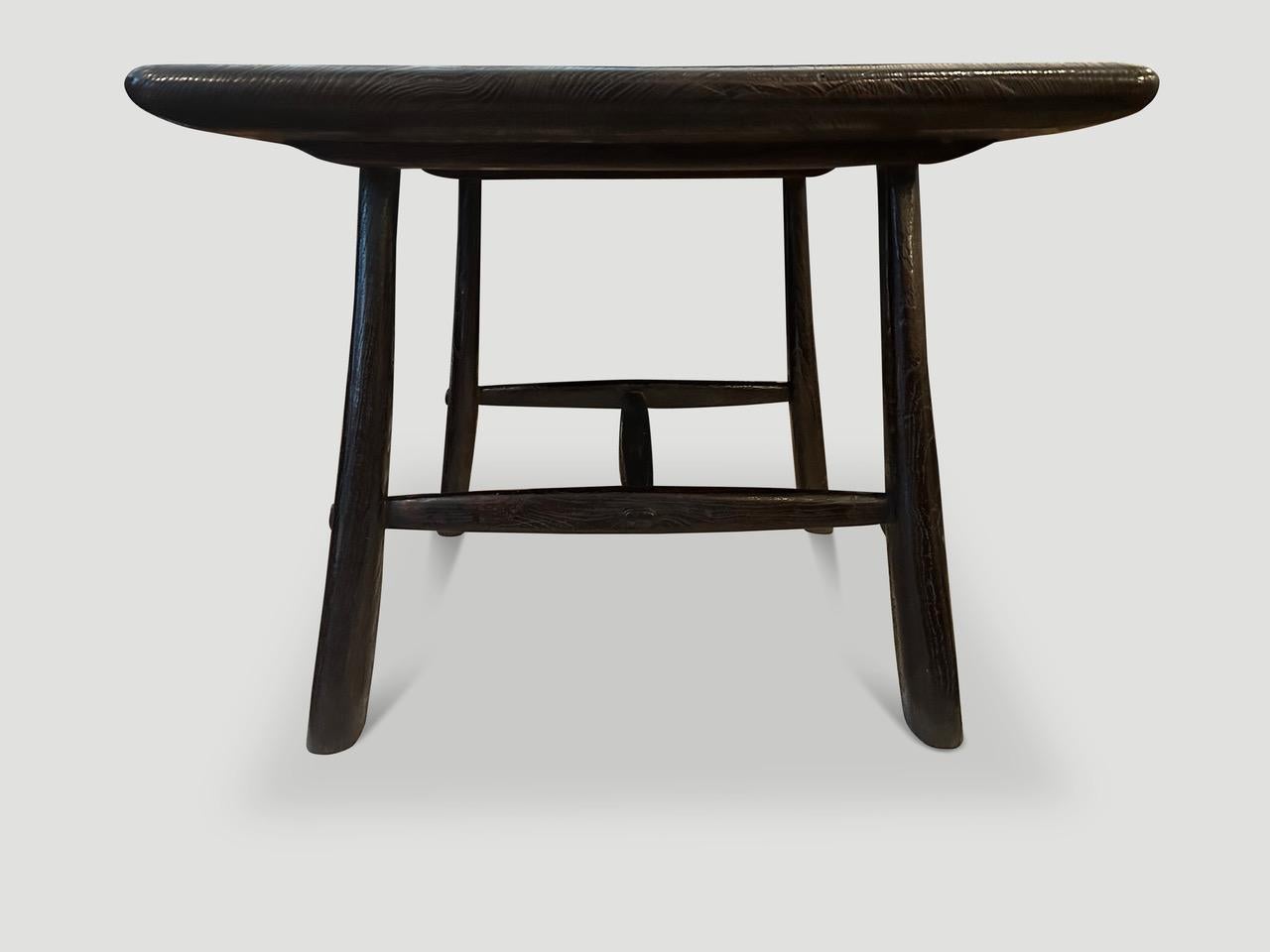 Mid-Century Modern Andrianna Shamaris Mid Century Couture Espresso Stained Teak Wood Table For Sale
