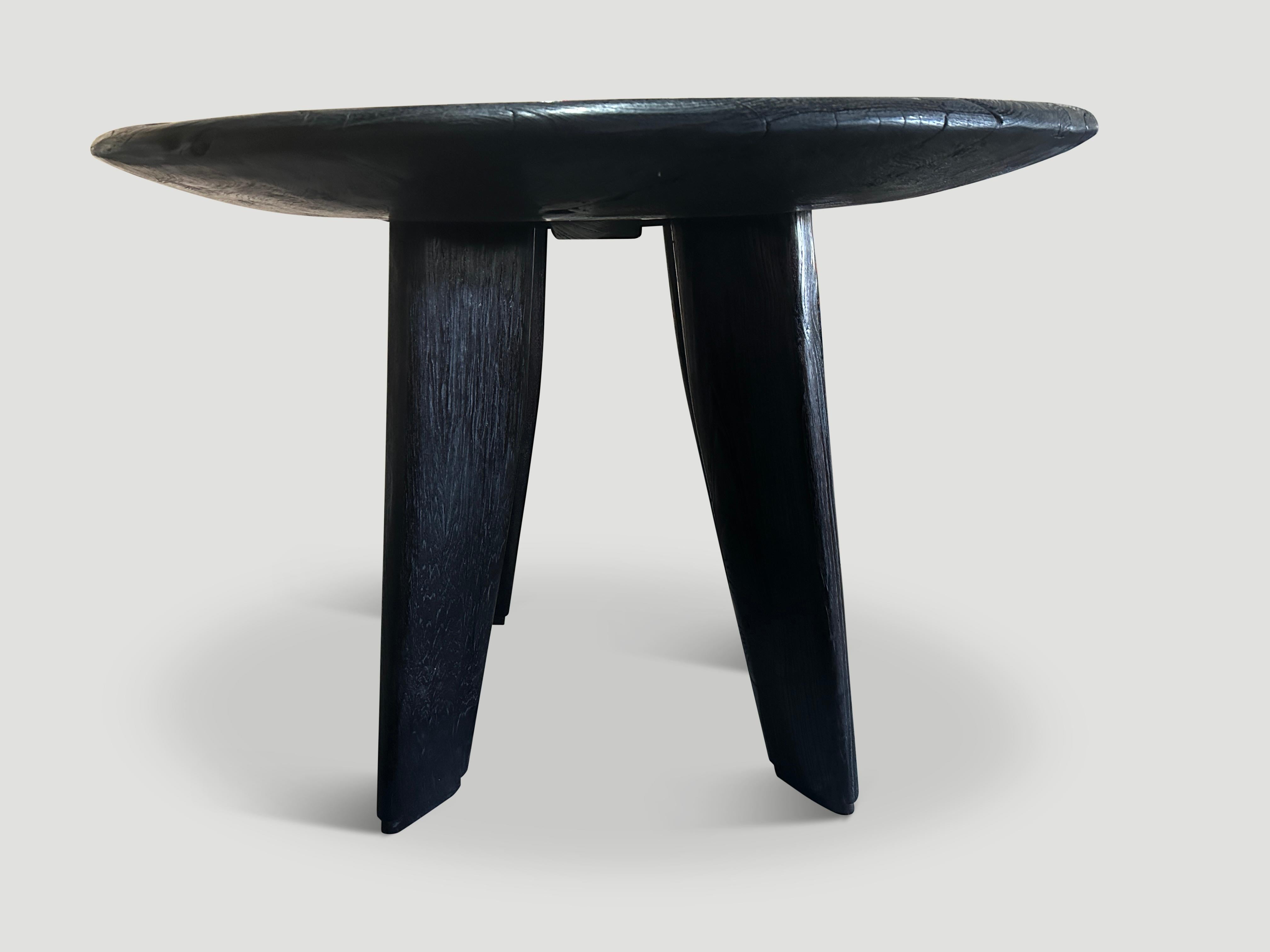 Mid-20th Century Andrianna Shamaris Mid Century Couture Espresso Teak Wood Stained Table  For Sale