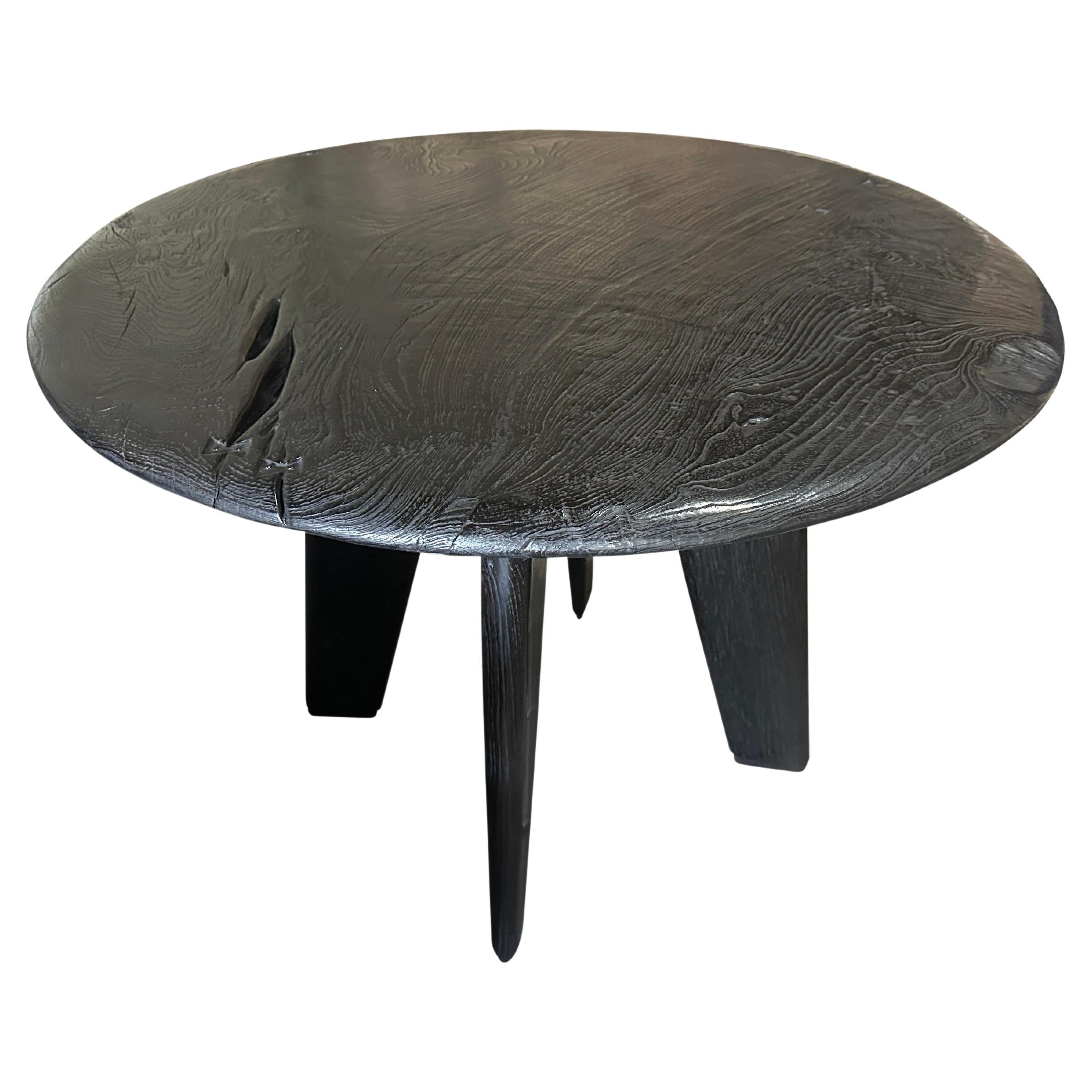 Andrianna Shamaris Mid Century Couture Espresso Teak Wood Stained Table