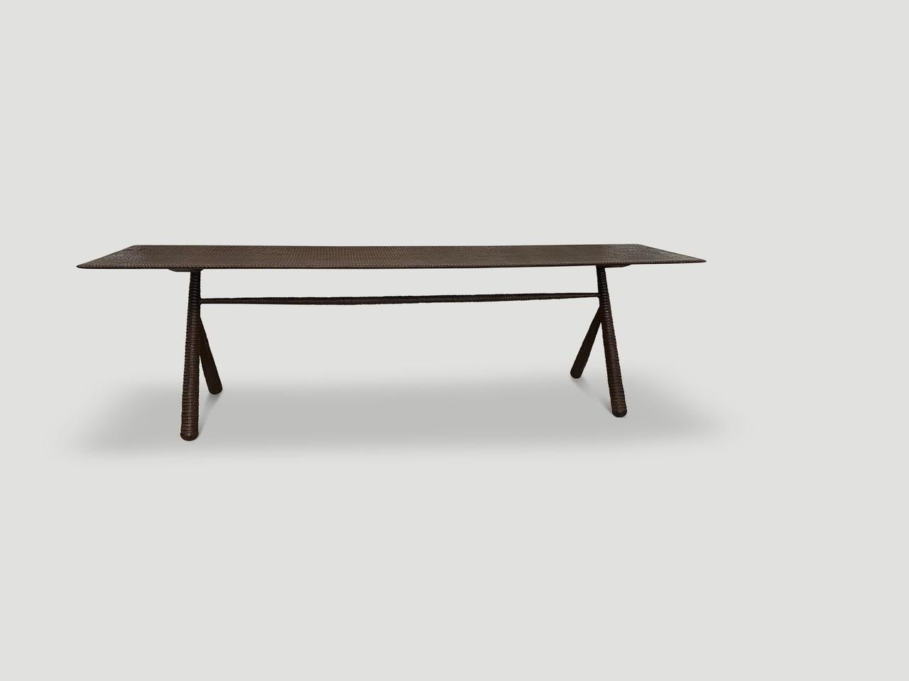 Andrianna Shamaris Mid Century Couture Hand Carved Dining Table or Console In Excellent Condition For Sale In New York, NY