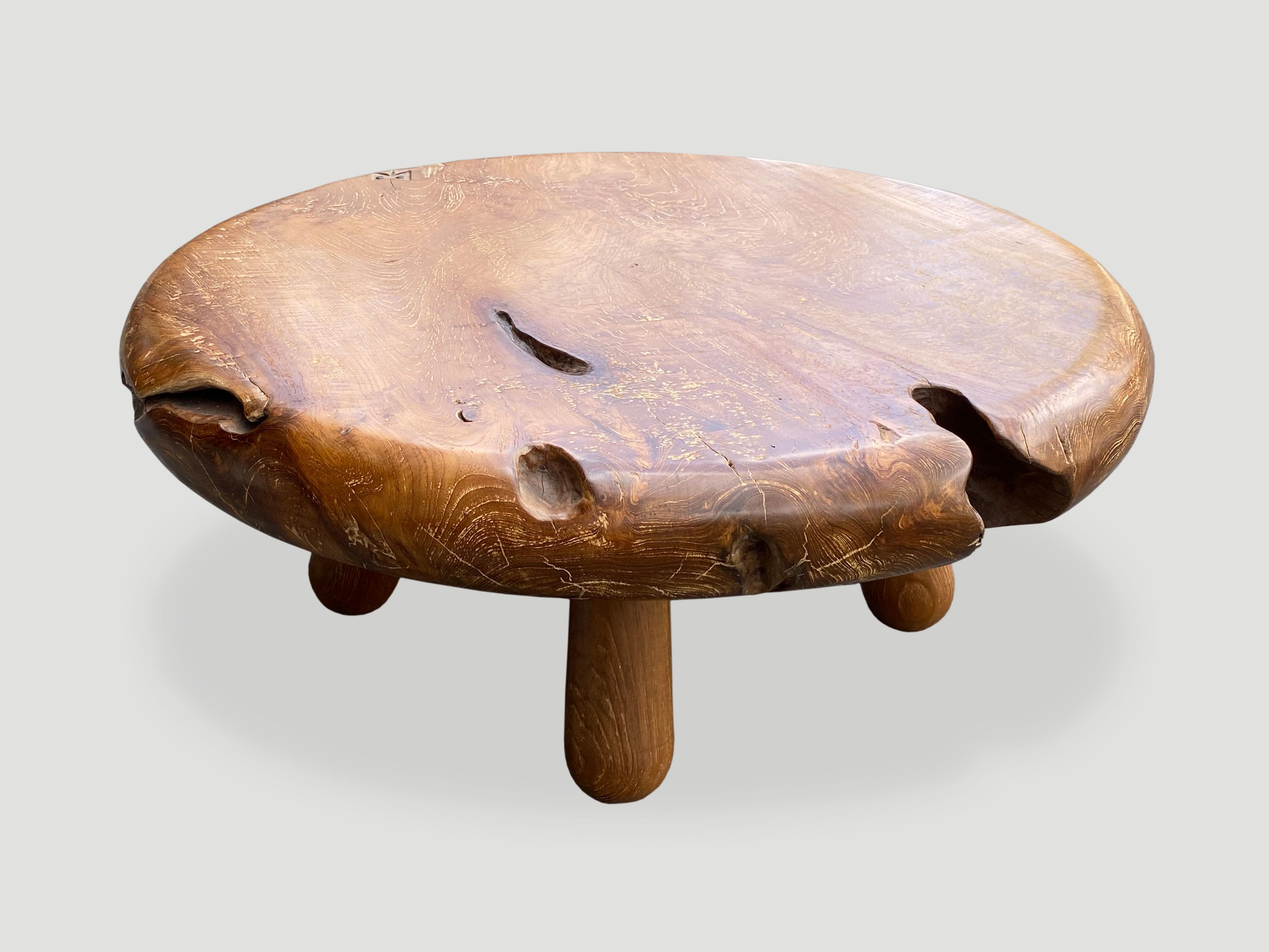 round teak coffee table