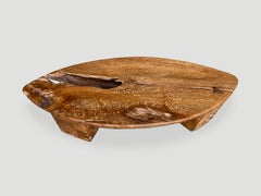 Andrianna Shamaris Midcentury Couture Low Profile Teak Table or Serving Tray