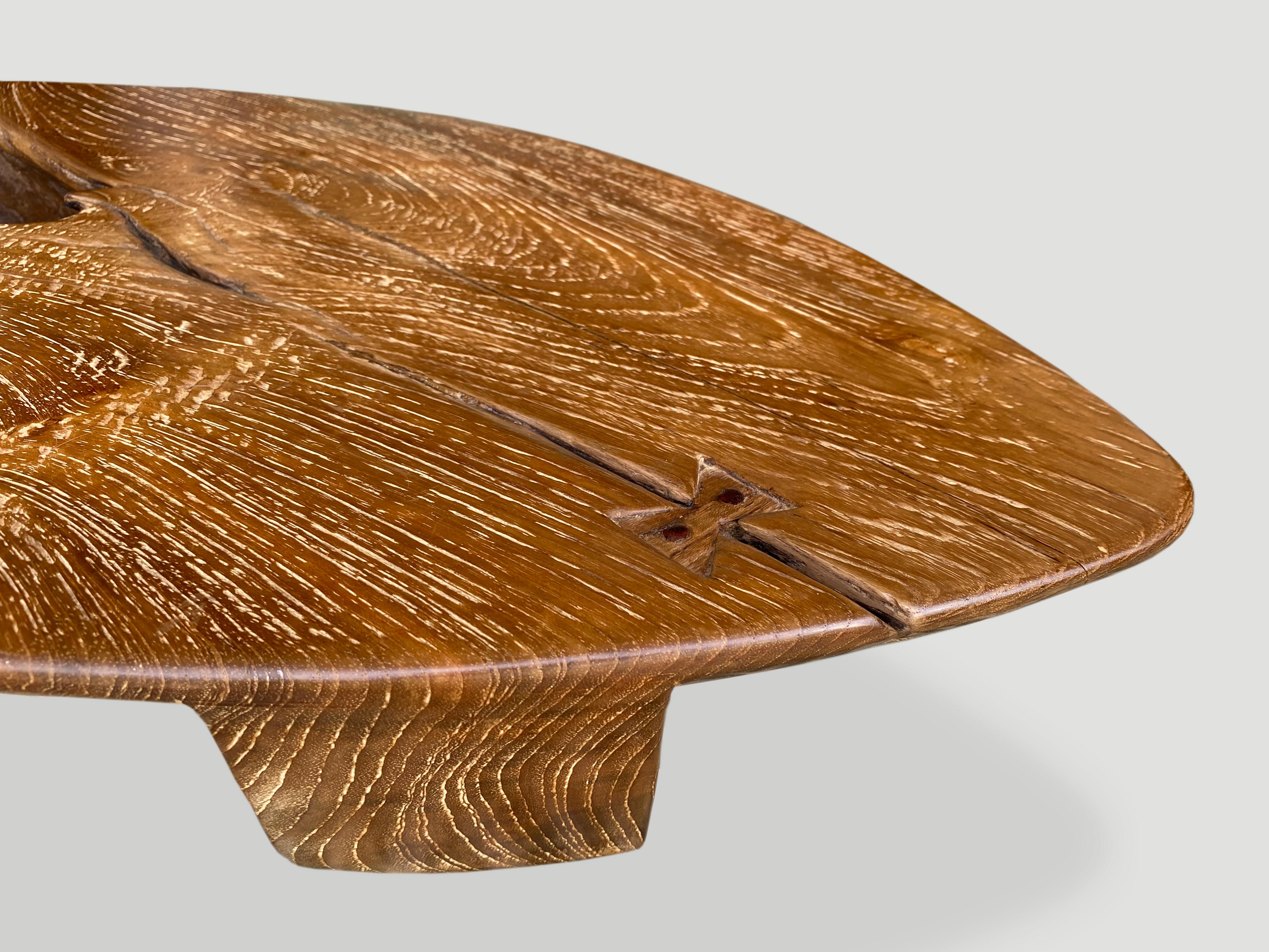 Andrianna Shamaris Midcentury Couture Low Profile Teak Table or Serving Tray In Excellent Condition In New York, NY