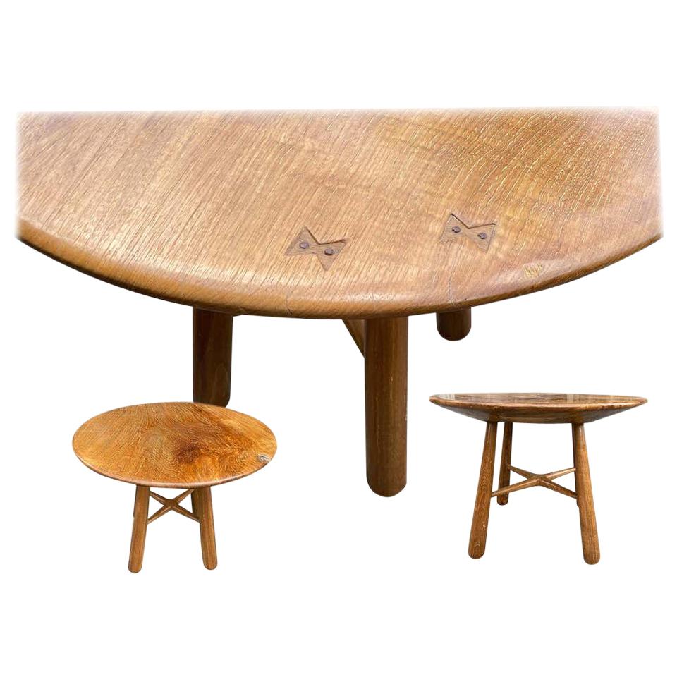 Andrianna Shamaris Midcentury Couture Round Teak Table with Butterflies Inlaid 4