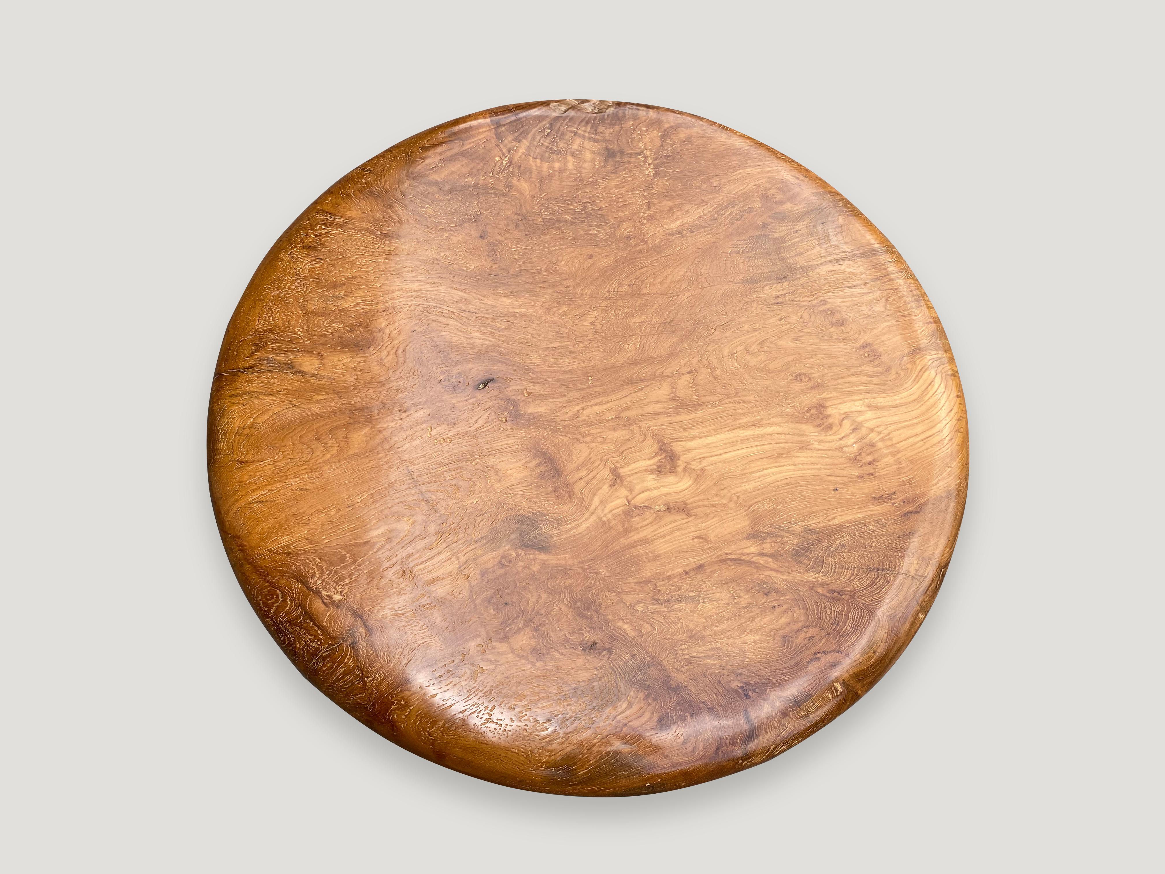 Wood Andrianna Shamaris Mid Century Couture Teak Low Profile Single Slab Coffee Table For Sale