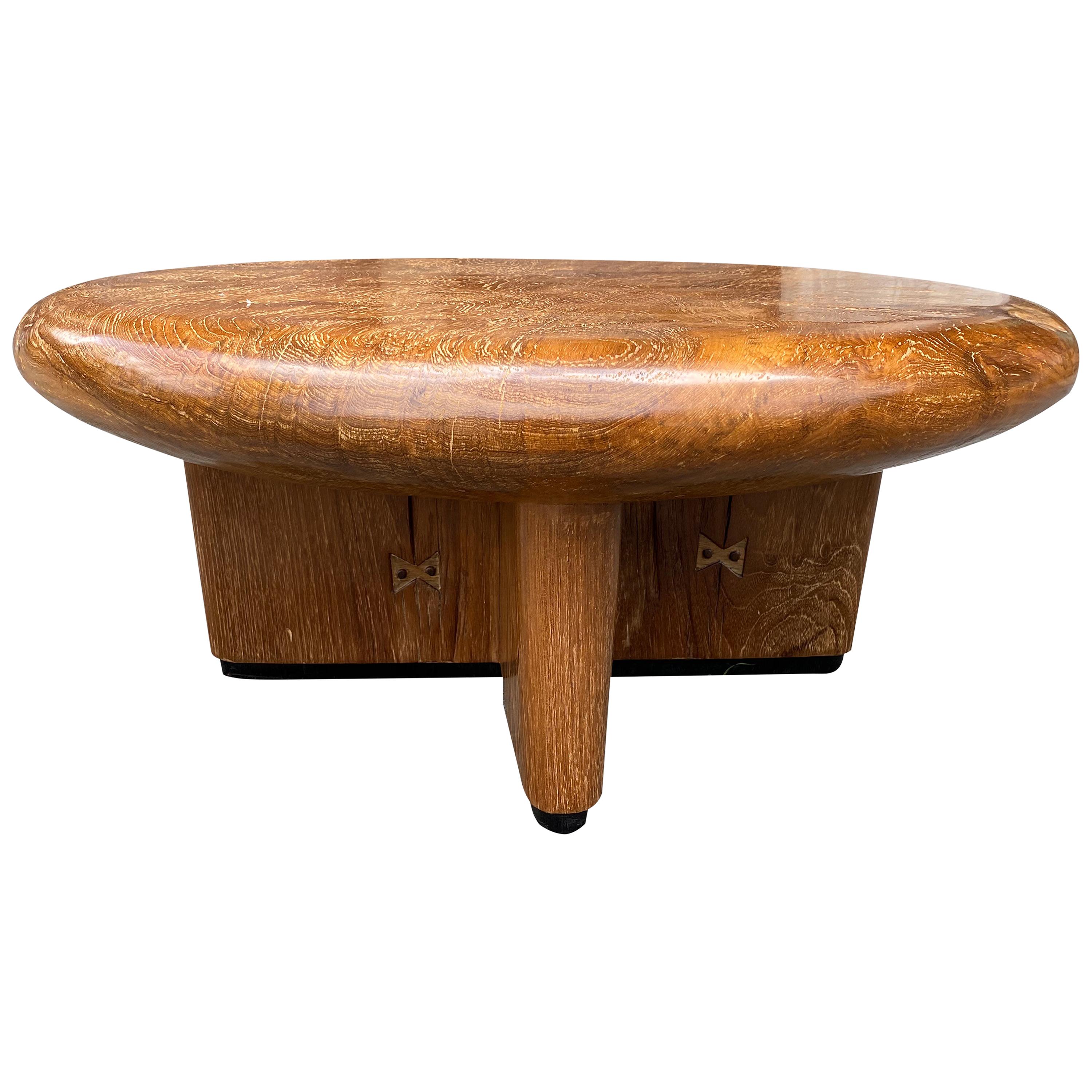 Andrianna Shamaris Mid Century Couture Teck Low Profile Single Slab Coffee Table en vente