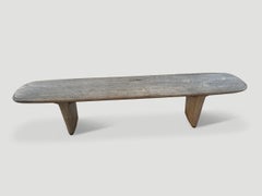 Andrianna Shamaris Mid Century Couture Teak Wood Bench