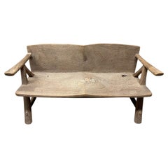 Vintage Andrianna Shamaris Mid Century Couture Teak Wood Bench