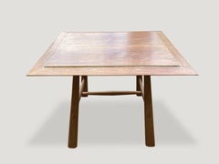 Andrianna Shamaris Midcentury Couture Teak Wood Cocktail Table or Entry Table