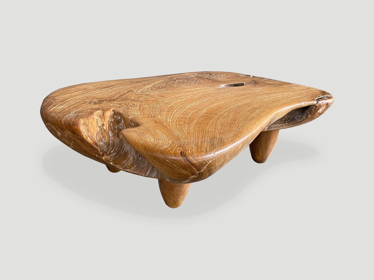 Andrianna Shamaris Mid Century Couture Teak Wood Coffee Table For Sale 5