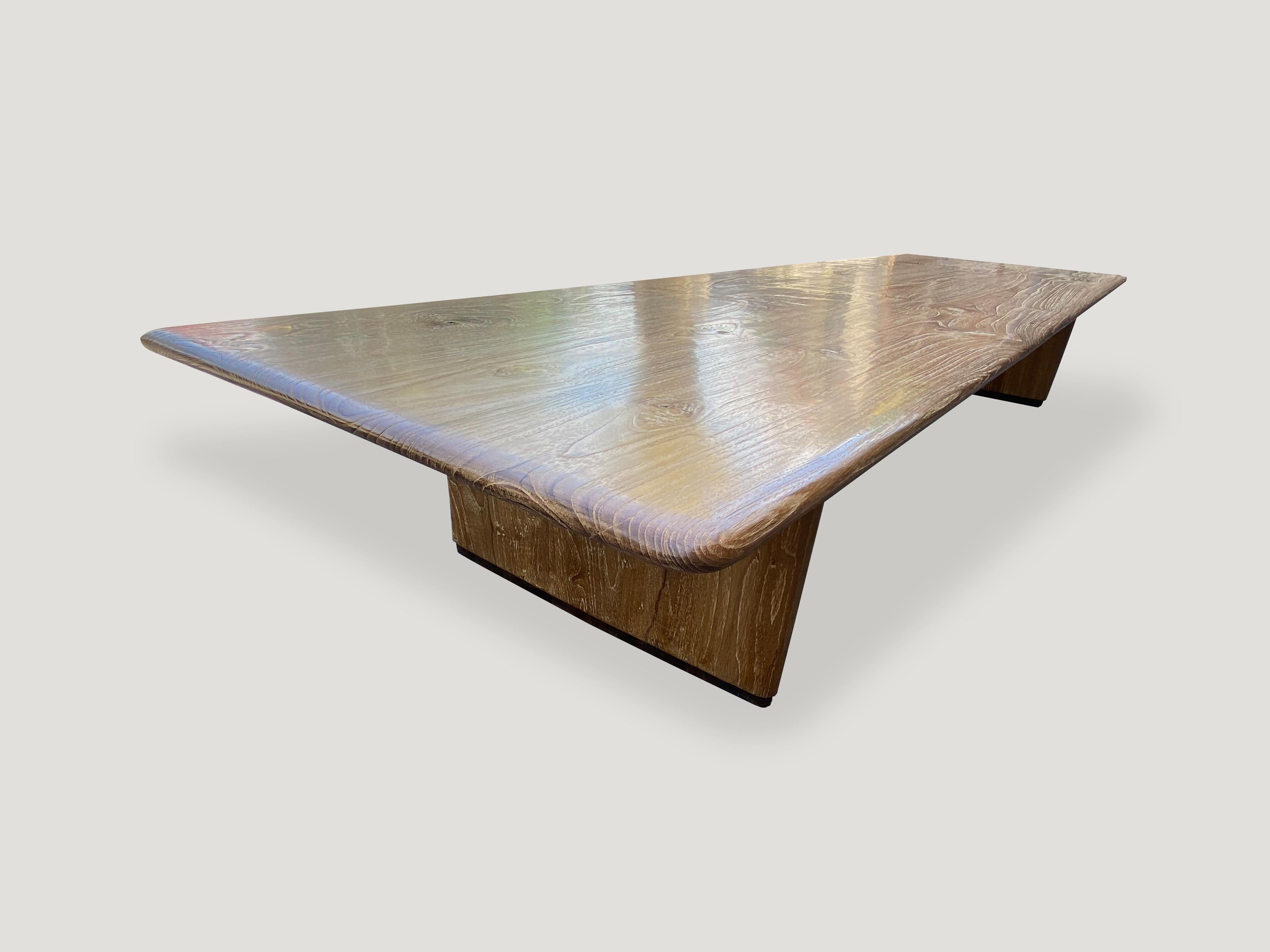 Andrianna Shamaris Midcentury Style Couture Teak Wood Coffee Table In Excellent Condition For Sale In New York, NY