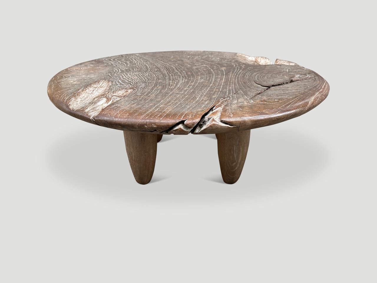 Andrianna Shamaris Mid Century Couture Teak Wood Coffee Table In Excellent Condition For Sale In New York, NY
