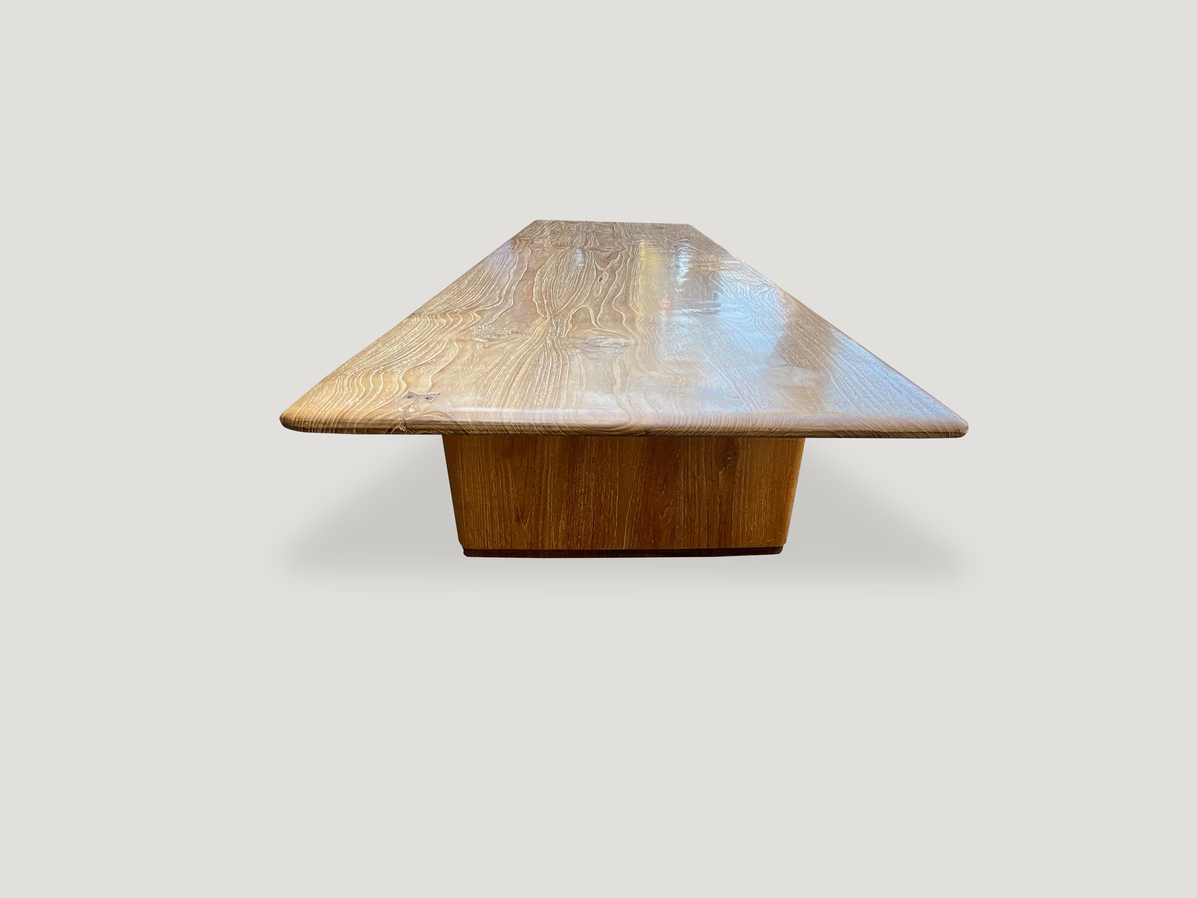 Contemporary Andrianna Shamaris Midcentury Style Couture Teak Wood Coffee Table For Sale