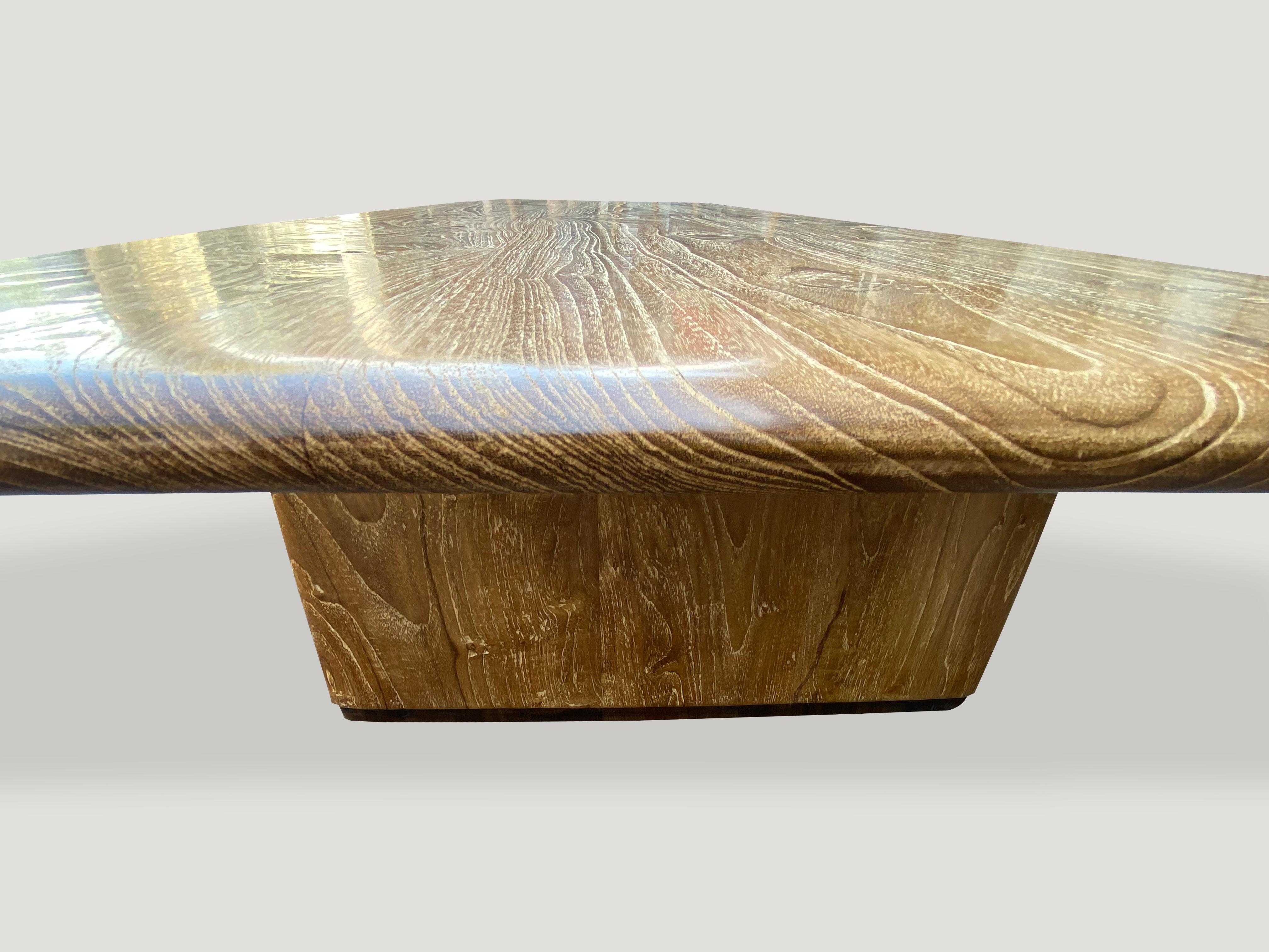 Andrianna Shamaris Midcentury Style Couture Teak Wood Coffee Table For Sale 1