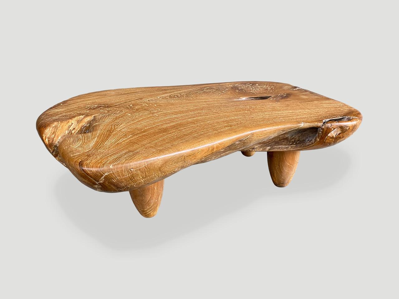 Andrianna Shamaris Mid Century Couture Teak Wood Coffee Table For Sale 2