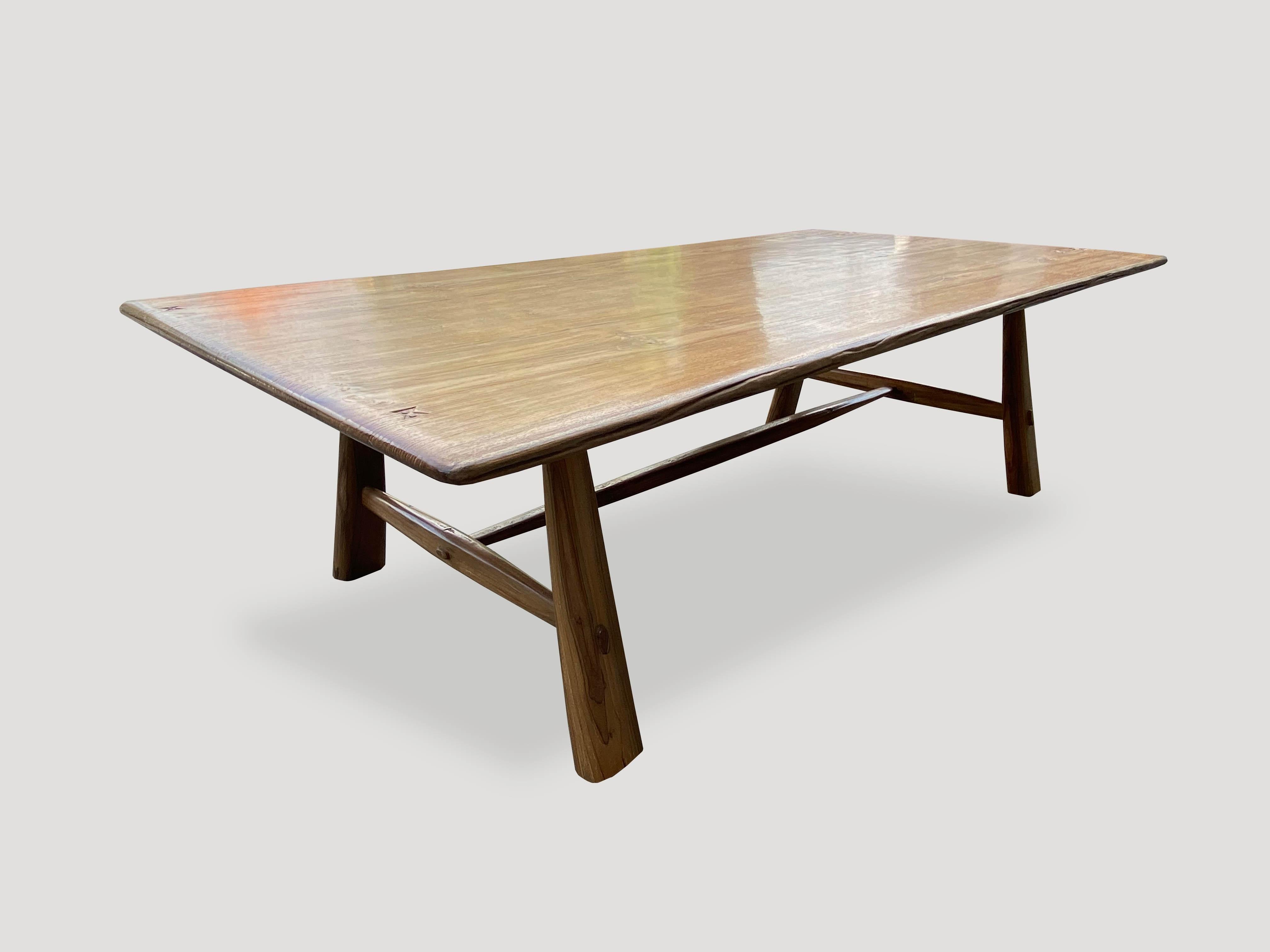 Andrianna Shamaris Midcentury Couture Teak Wood Dining Table For Sale 7