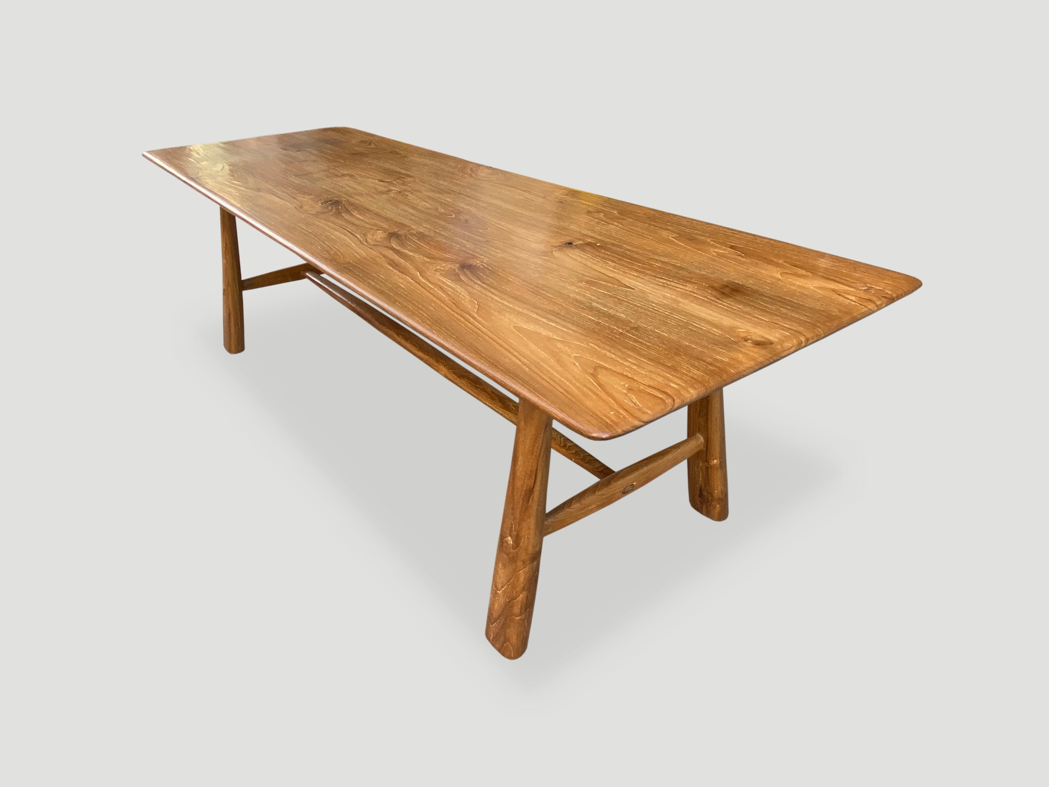 Andrianna Shamaris Midcentury Couture Teak Wood Dining Table In Excellent Condition For Sale In New York, NY