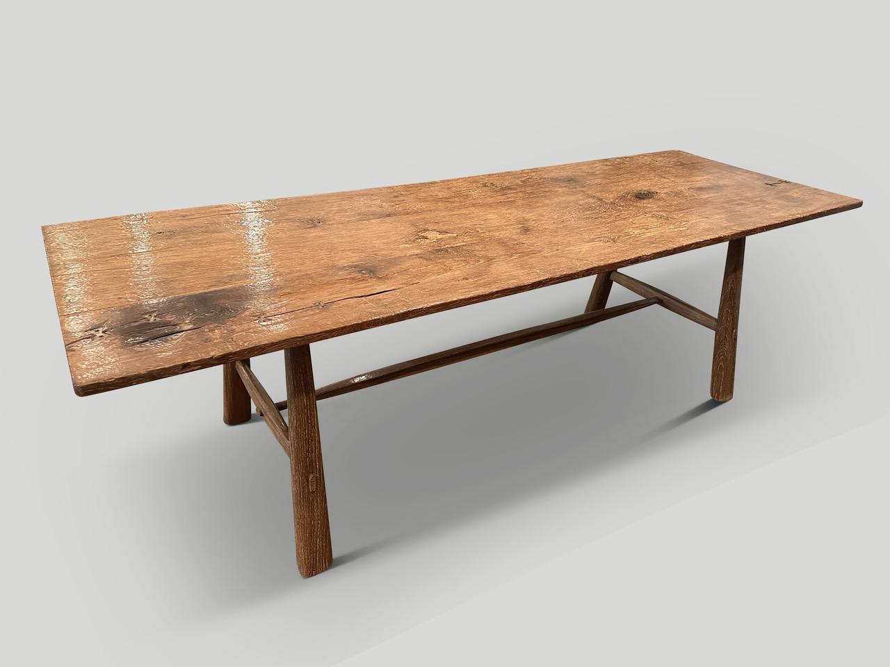 Andrianna Shamaris Midcentury Couture Teak Wood Dining Table In Excellent Condition For Sale In New York, NY