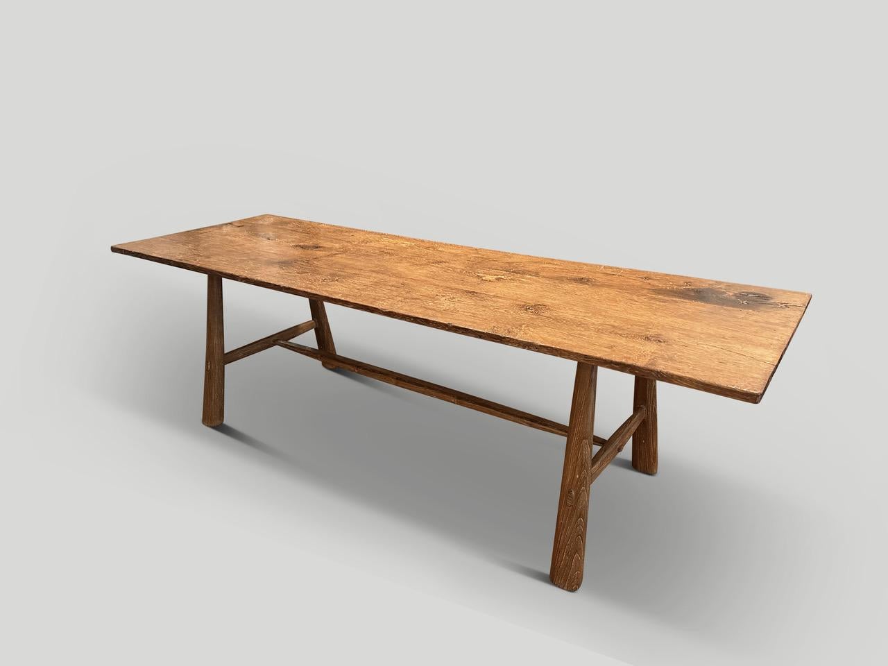 Mid-20th Century Andrianna Shamaris Midcentury Couture Teak Wood Dining Table For Sale