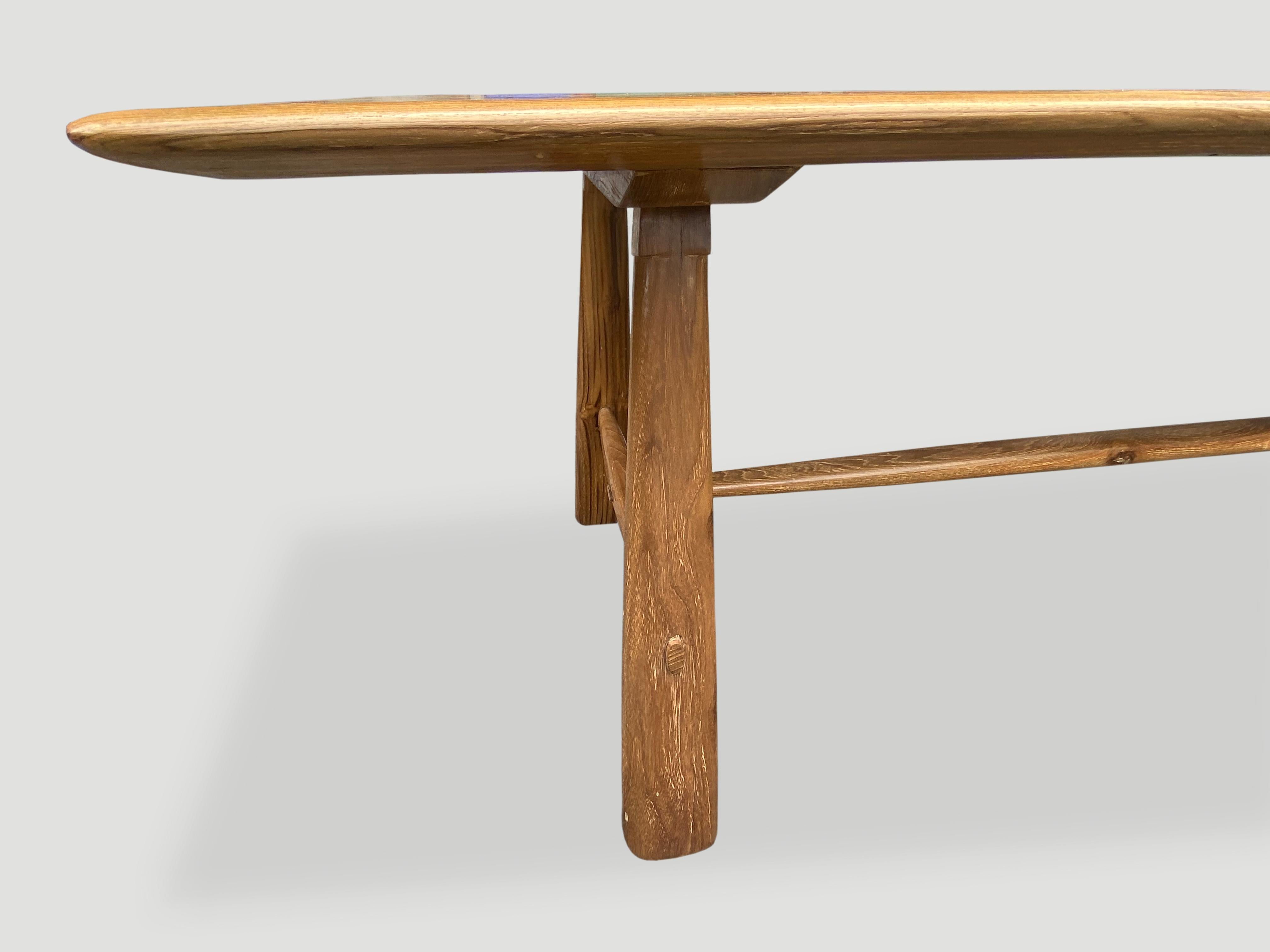 Andrianna Shamaris Midcentury Couture Teak Wood Dining Table For Sale 2
