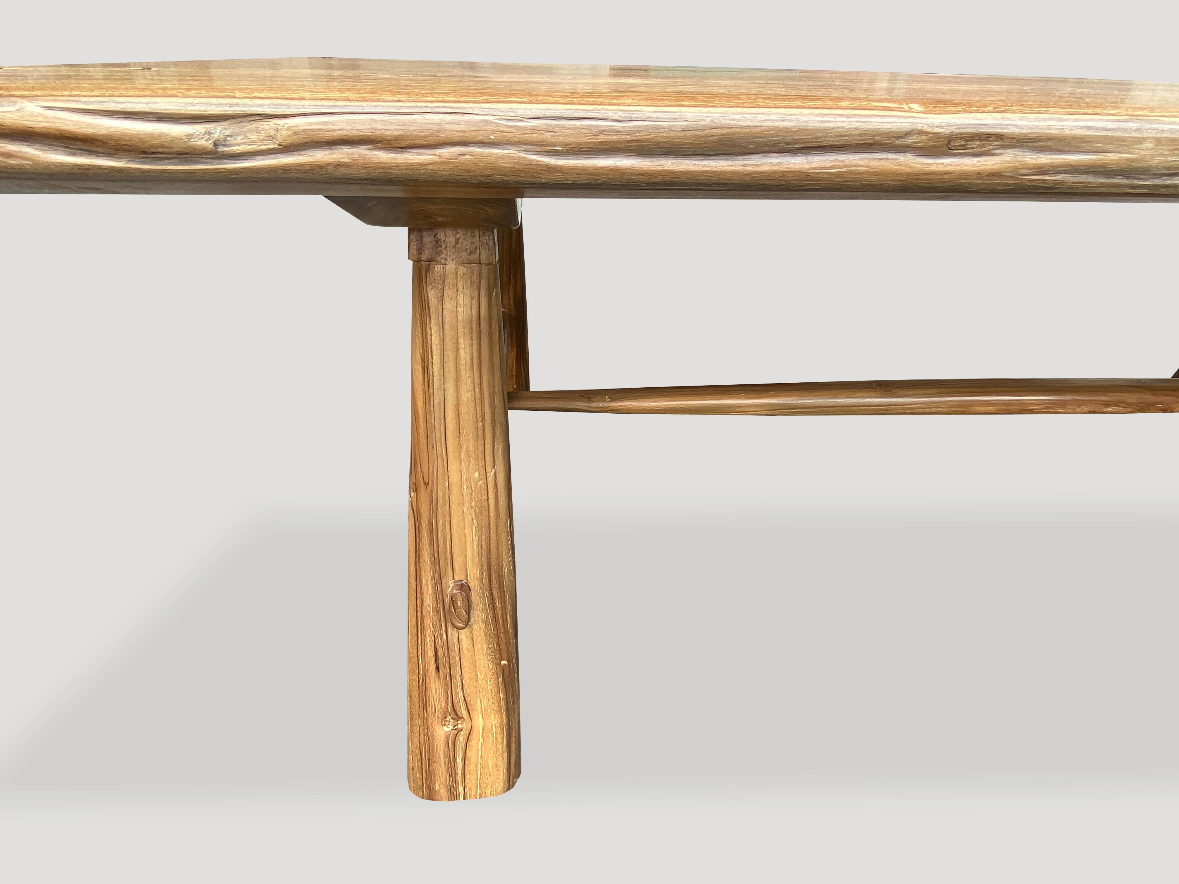 Andrianna Shamaris Midcentury Couture Teak Wood Dining Table For Sale 3