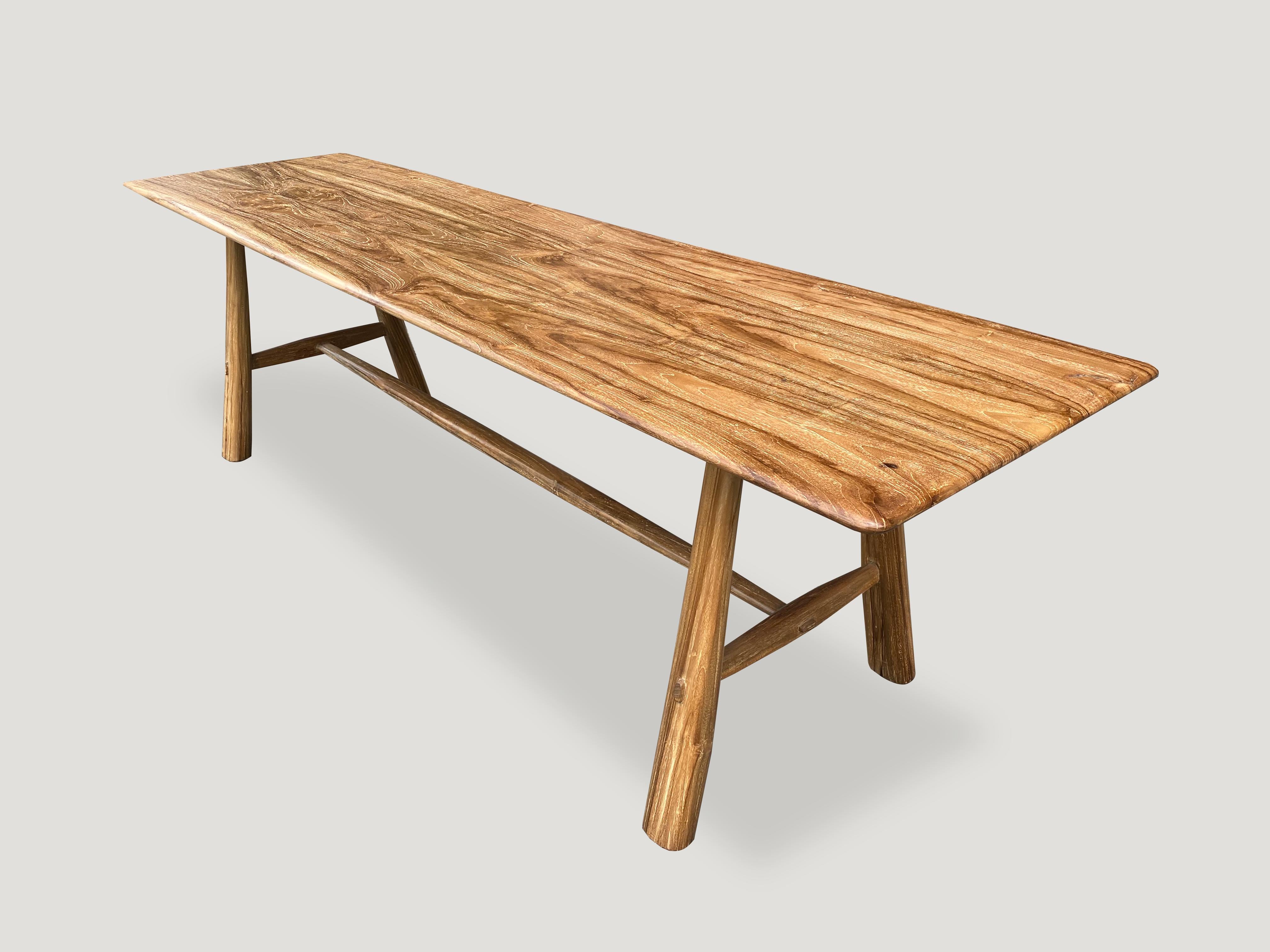 Introducing the midcentury Couture Collection new to 2021. Furniture constructed by hand from start to finish. Three beautiful reclaimed teak wood slabs taken from my finest collection, joined together to produce this stunning dining table or