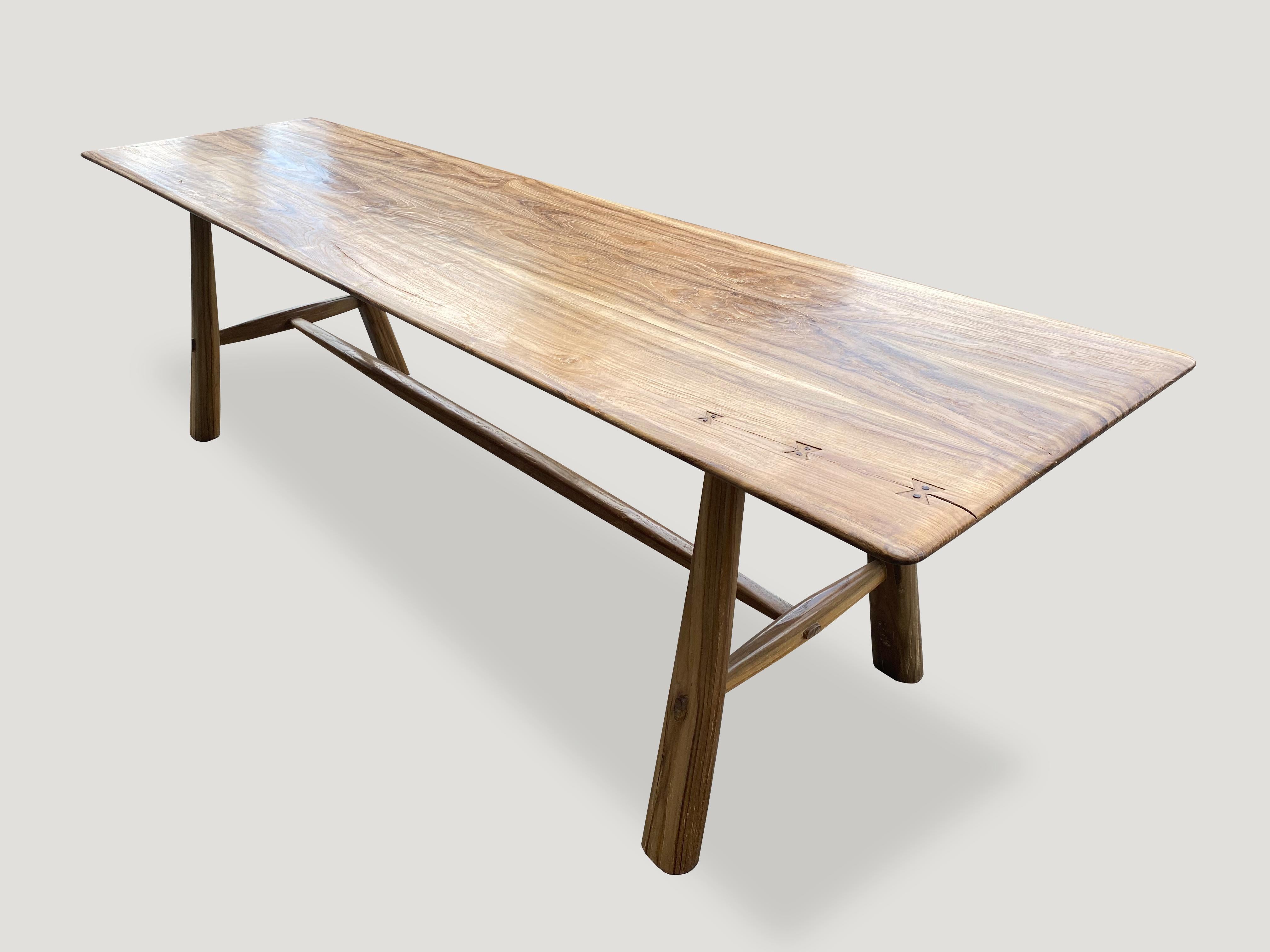 Andrianna Shamaris Midcentury Couture Teak Wood Dining Table or Console In Excellent Condition In New York, NY