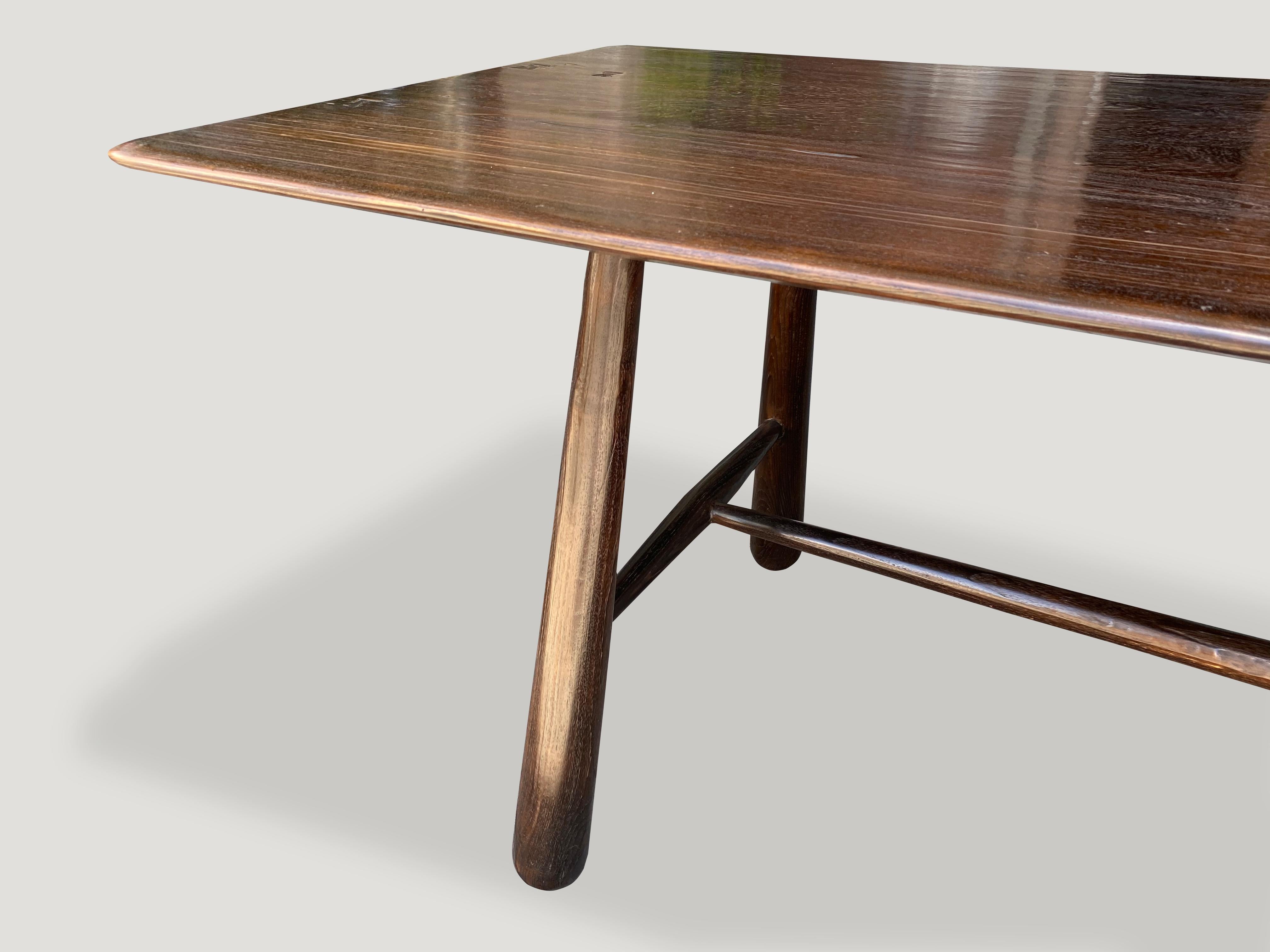 Mid-Century Modern Andrianna Shamaris Mid Century Couture Teak Wood Dining Table or Console Table