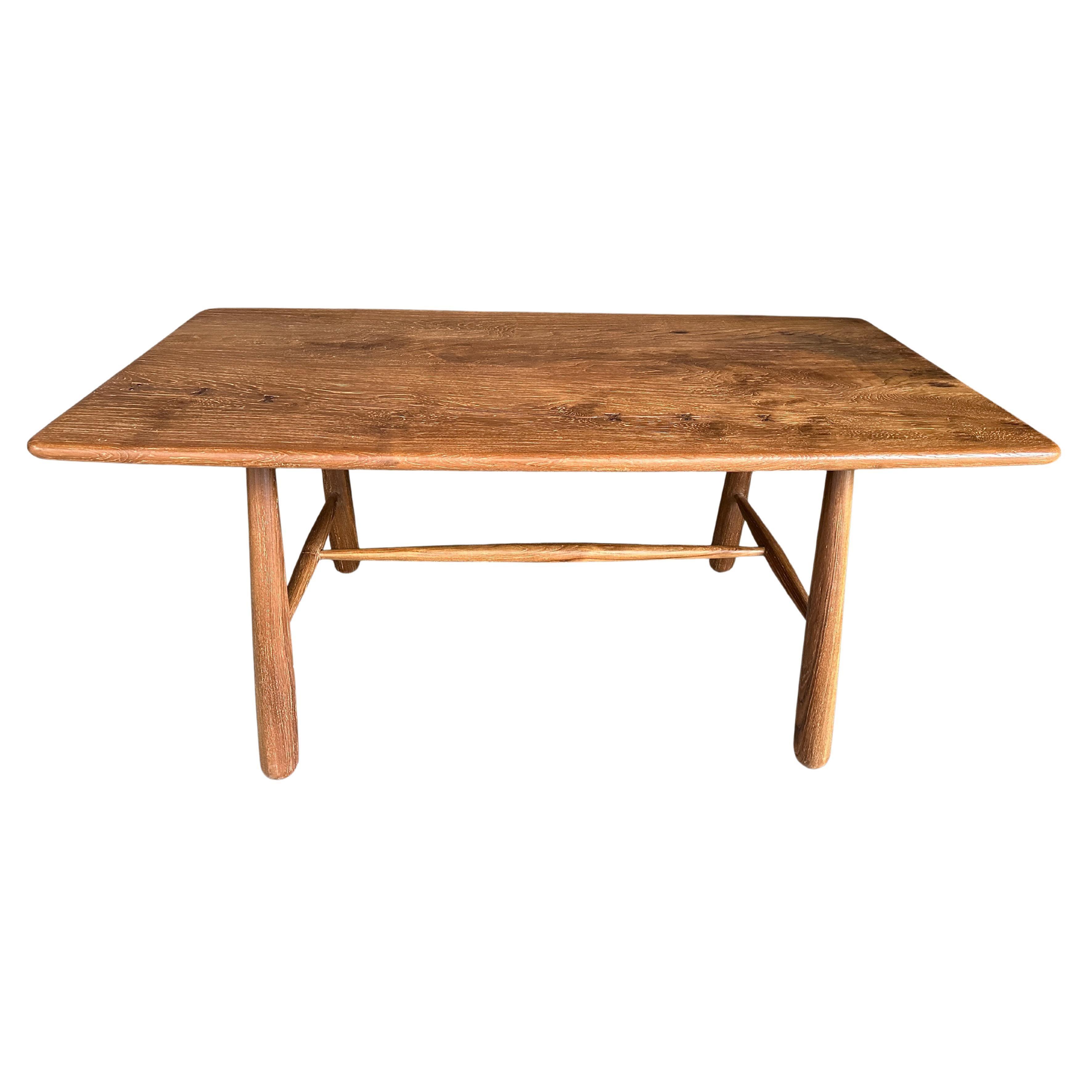 Midcentury Couture Teak Wood Dining Table or Desk For Sale