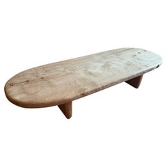 Andrianna Shamaris Mid Century Couture Teak Wood Oval Coffee Table