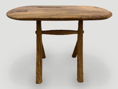Andrianna Shamaris Midcentury Couture Teak Wood Side Table