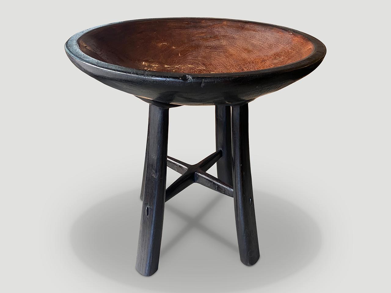 Mid-Century Modern Andrianna Shamaris table d'appoint bicolore haute couture du milieu du siècle dernier en vente