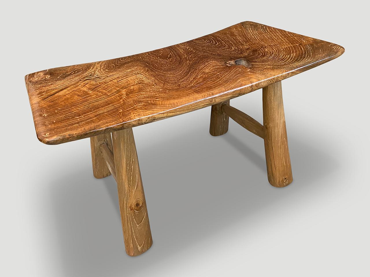 Andrianna Shamaris Mid-Century Couture Wabi Sabi Bench In Excellent Condition For Sale In New York, NY