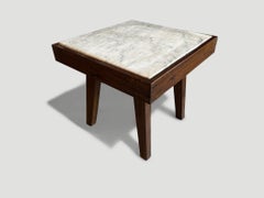 Andrianna Shamaris Marble and Wood Side Table