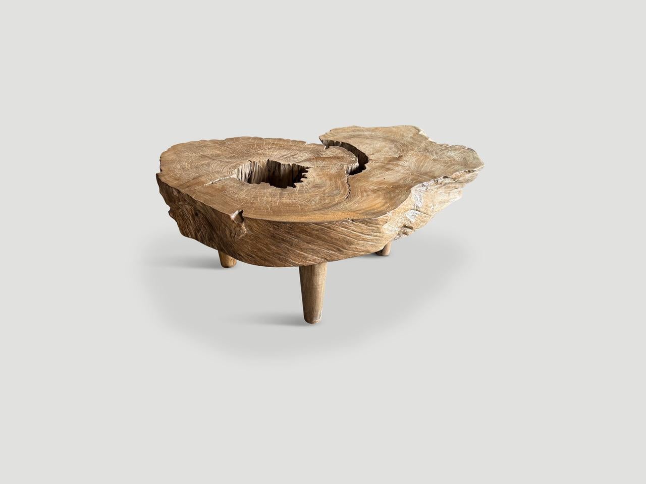 Andrianna Shamaris Mid Century Organic Teak Wood Coffee Table or Side Table In Excellent Condition For Sale In New York, NY