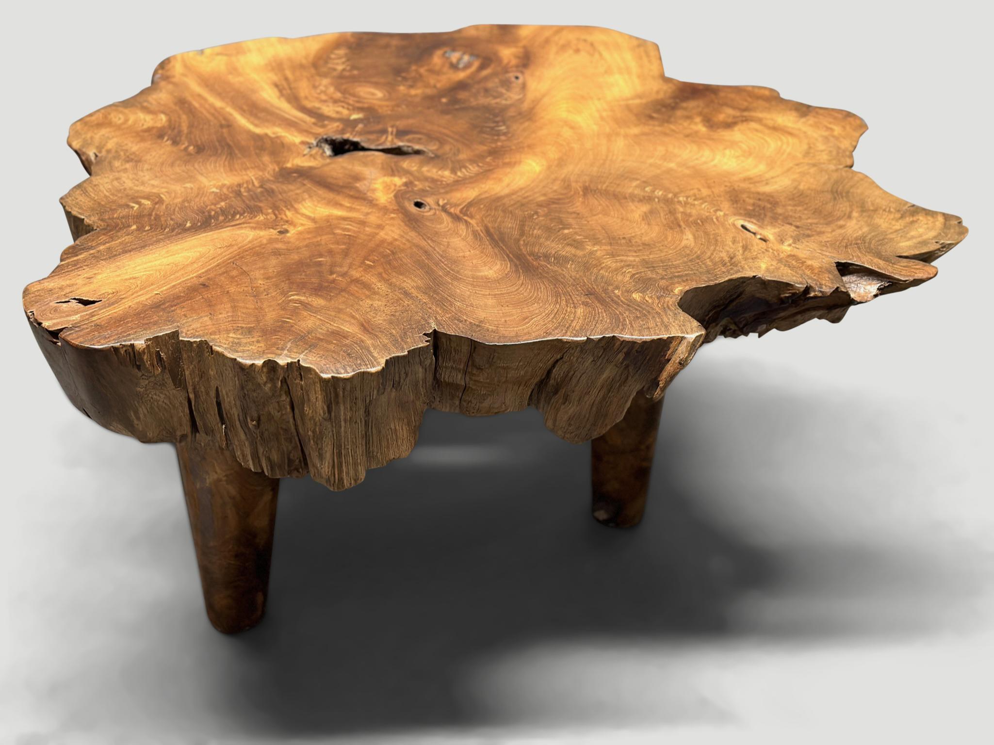 Mid-Century Modern Andrianna Shamaris Mid Century Style Live Edge Coffee Table For Sale