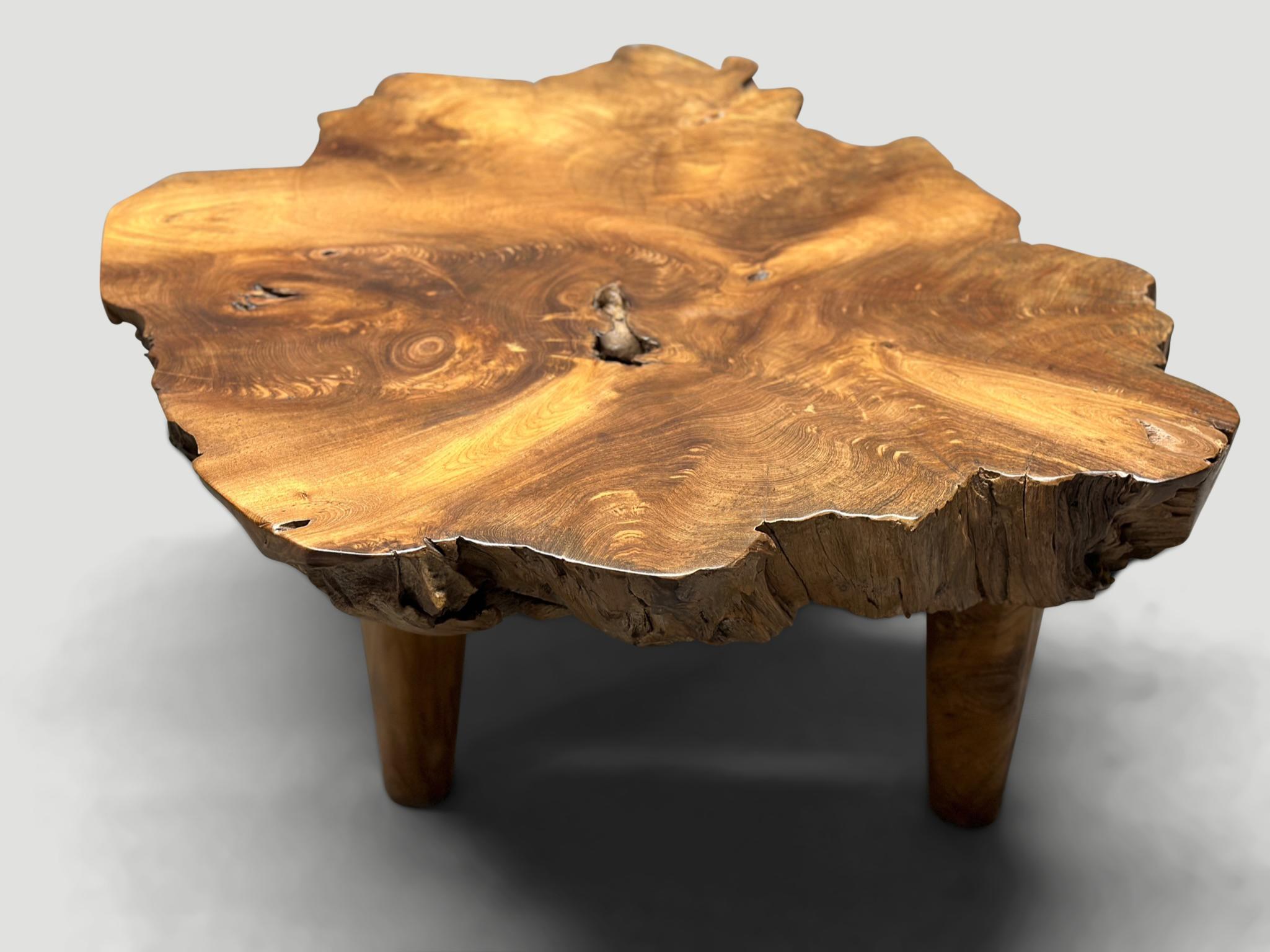 Contemporary Andrianna Shamaris Mid Century Style Live Edge Coffee Table For Sale