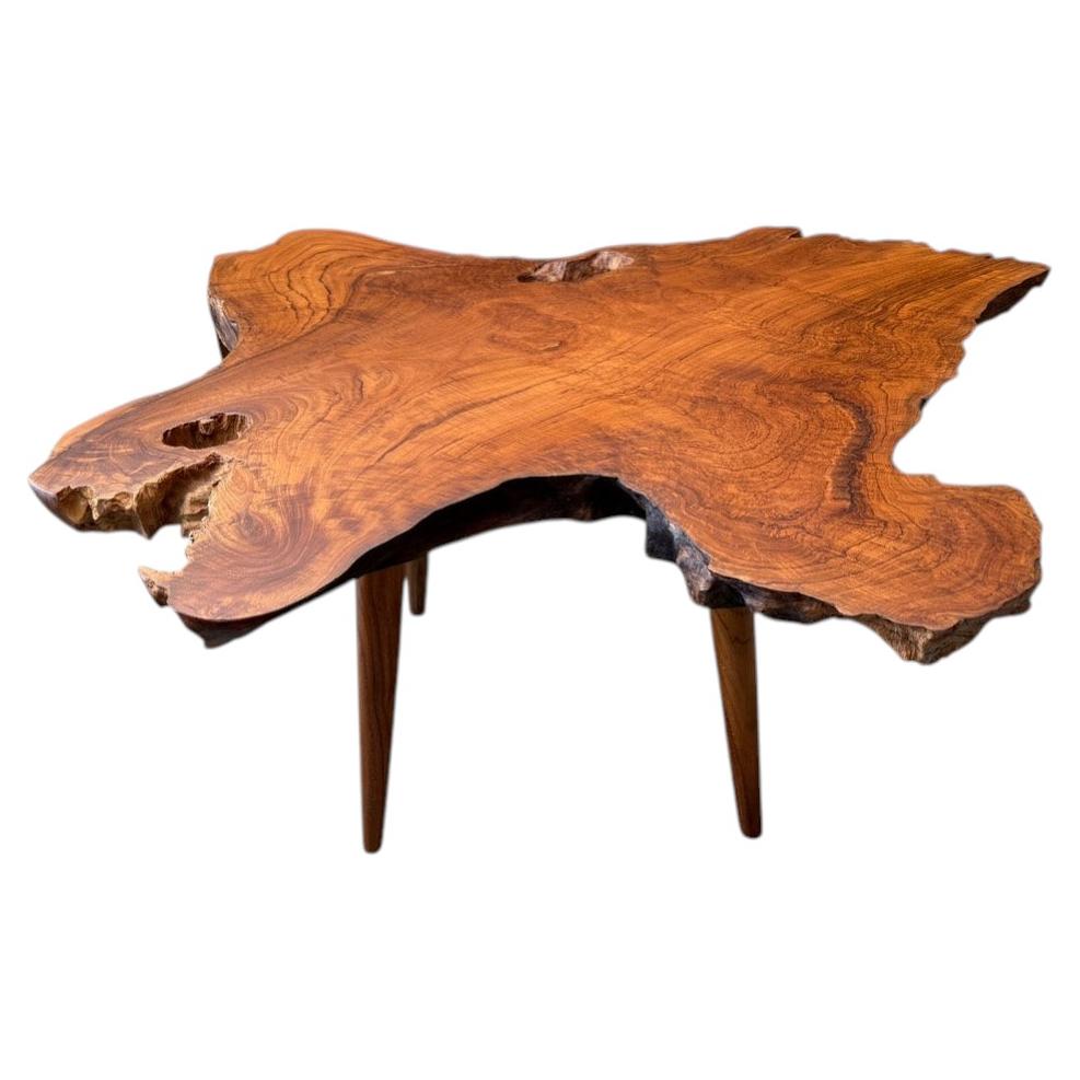 Andrianna Shamaris Live Edge Teak Beistelltisch, Modern Organic Design