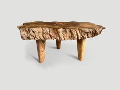 Andrianna Shamaris Mid Century Style Live Edge Teak Wood Coffee Table