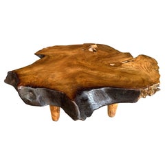 Andrianna Shamaris Mid Century Style Live Edge Teak Wood Coffee Table