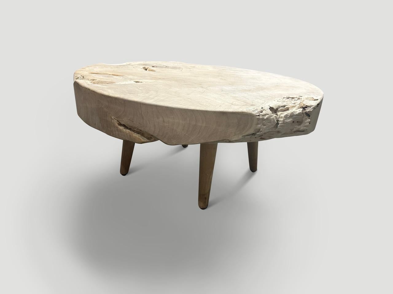 Wood Andrianna Shamaris Mid Century Style Organic Coffee Table For Sale