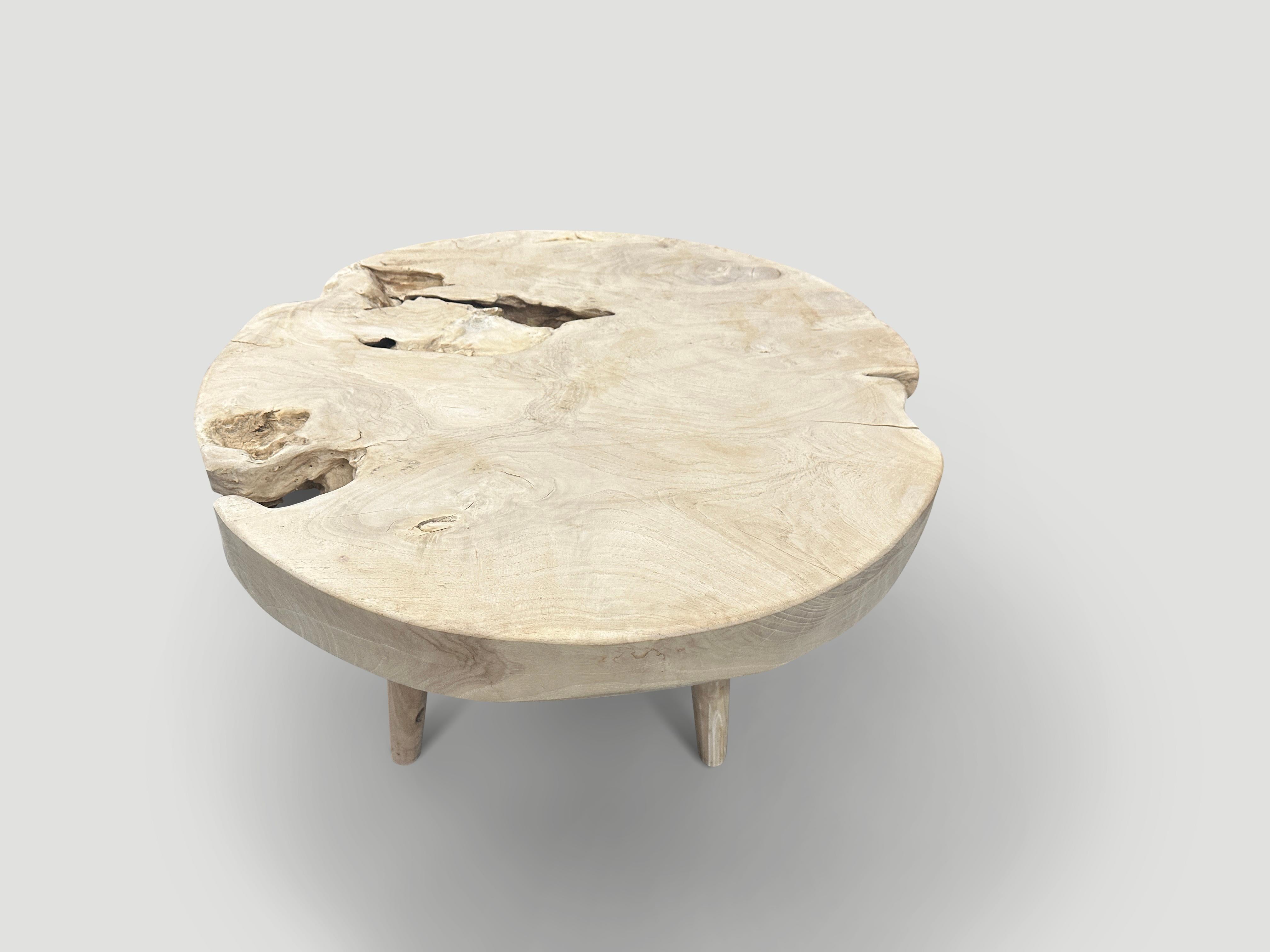 Mid-Century Modern Andrianna Shamaris Mid Century Style Organic Teak Wood Coffee Table  For Sale