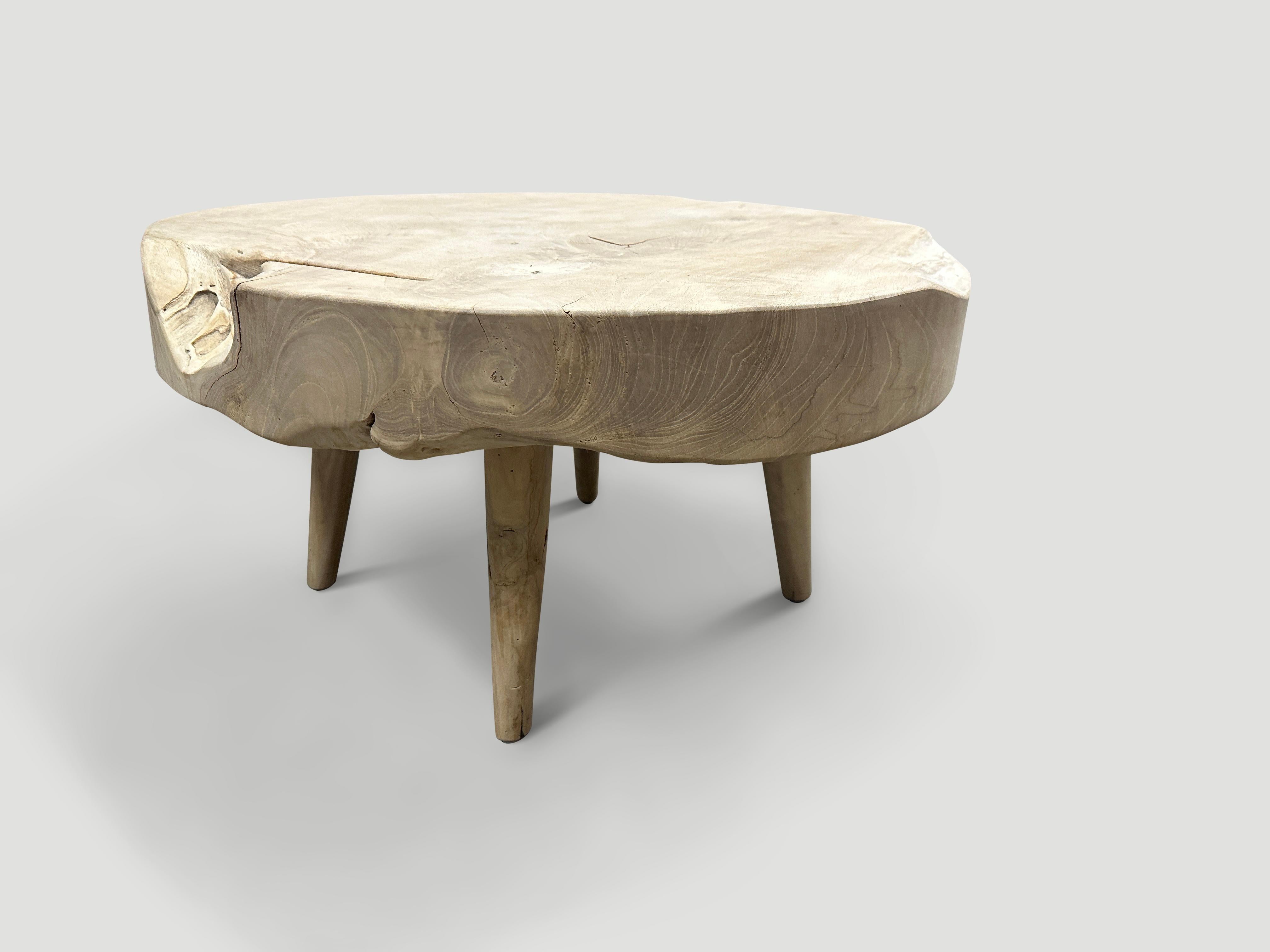Mid-Century Modern Andrianna Shamaris Mid Century Style Organic Teak Wood Coffee Table For Sale