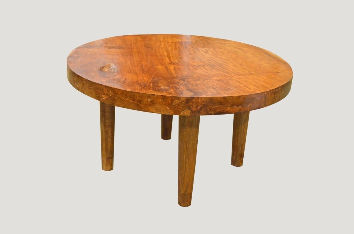Asian Andrianna Shamaris Mid-Century Style Organic Teak Wood Coffee Table For Sale