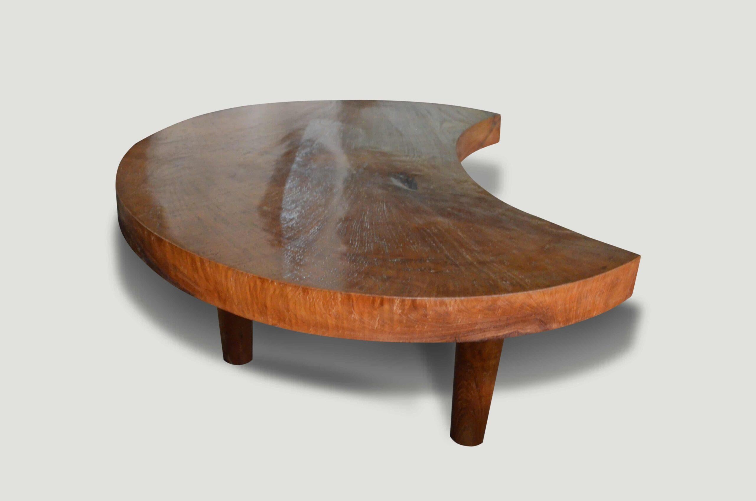 Andrianna Shamaris table basse en bois de teck organique de style mi-siècle moderne Bon état - En vente à New York, NY