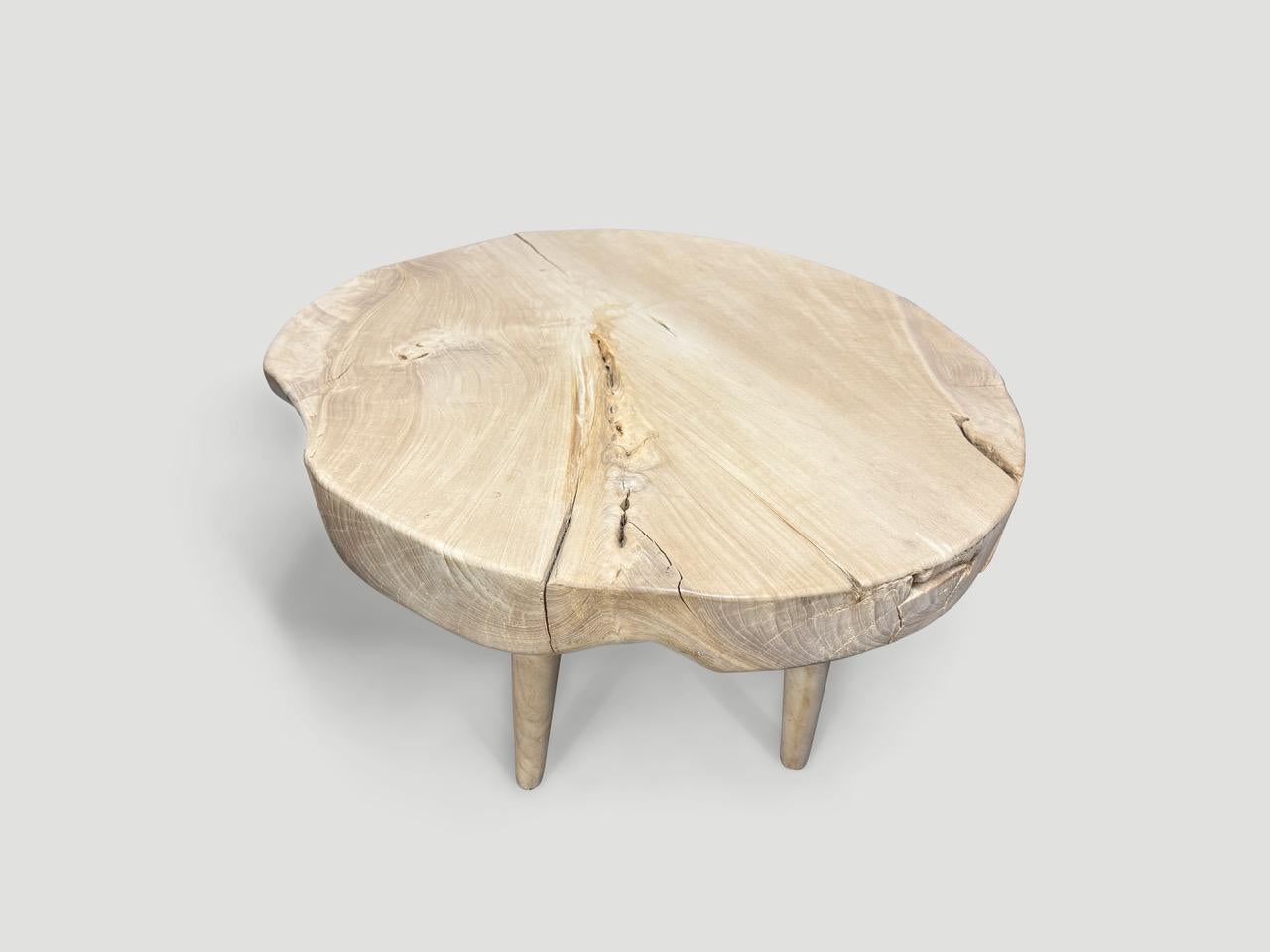 Contemporary Andrianna Shamaris Mid Century Style Organic Teak Wood Coffee Table For Sale