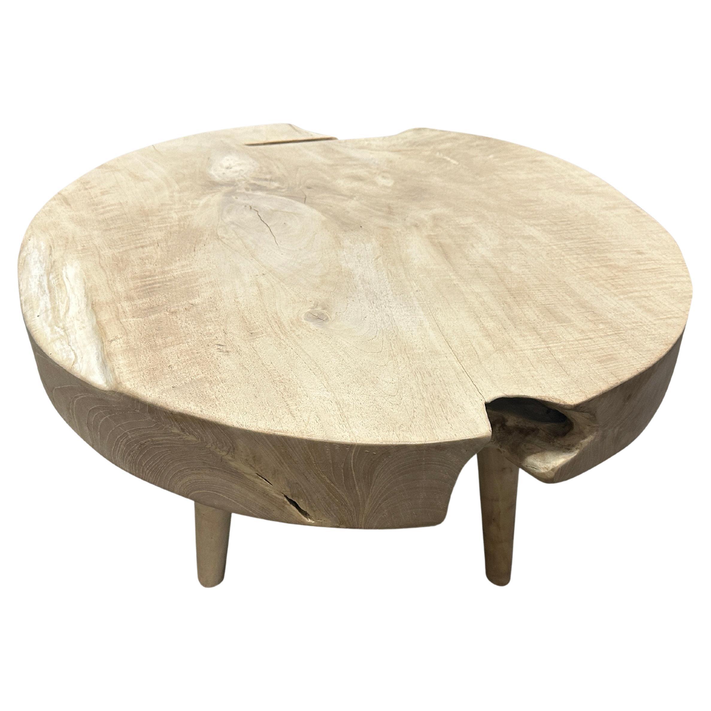 Andrianna Shamaris Mid Century Style Organic Teak Wood Coffee Table For Sale