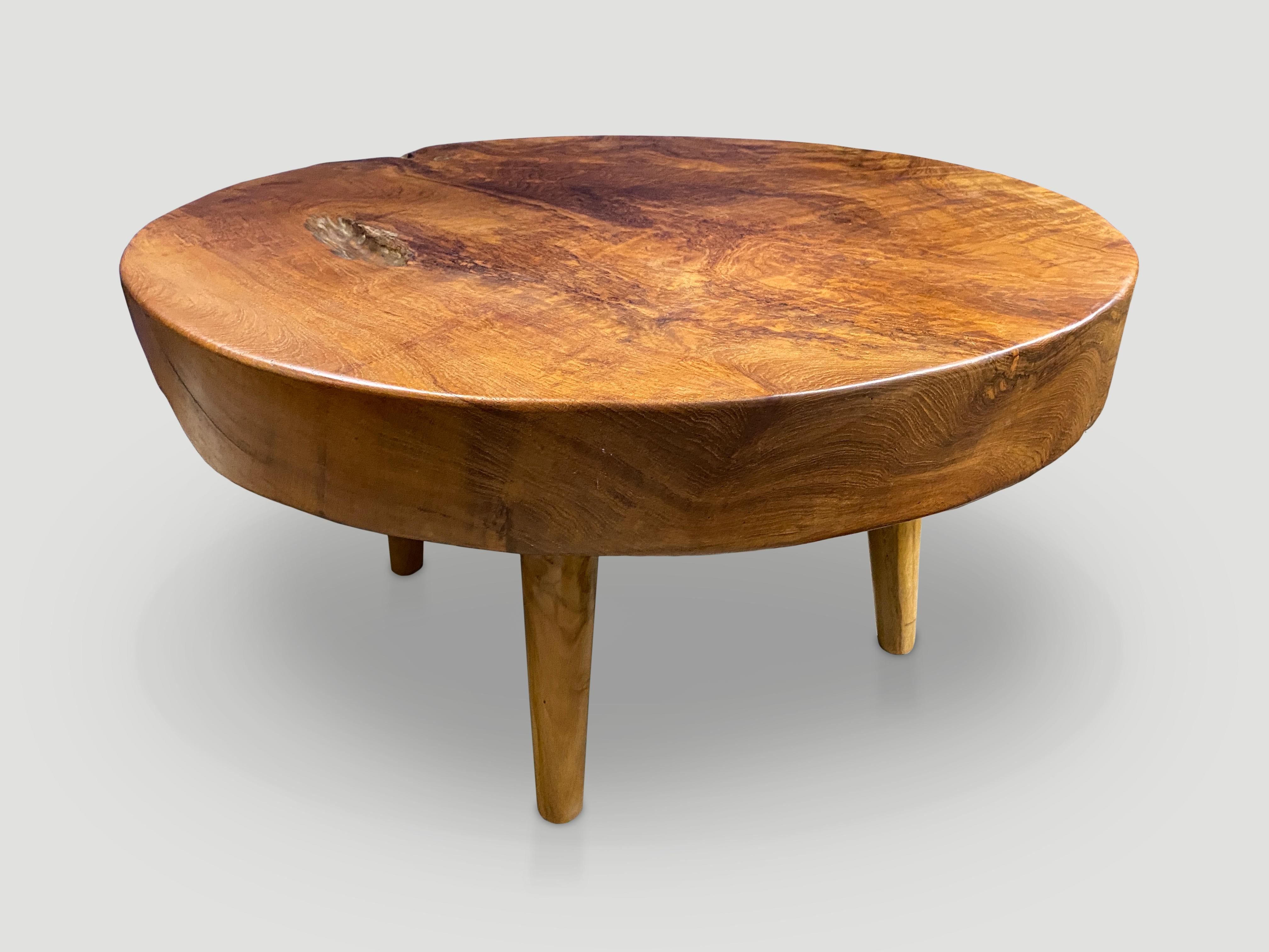 Andrianna Shamaris Mid Century Style Round Coffee Table In Excellent Condition In New York, NY
