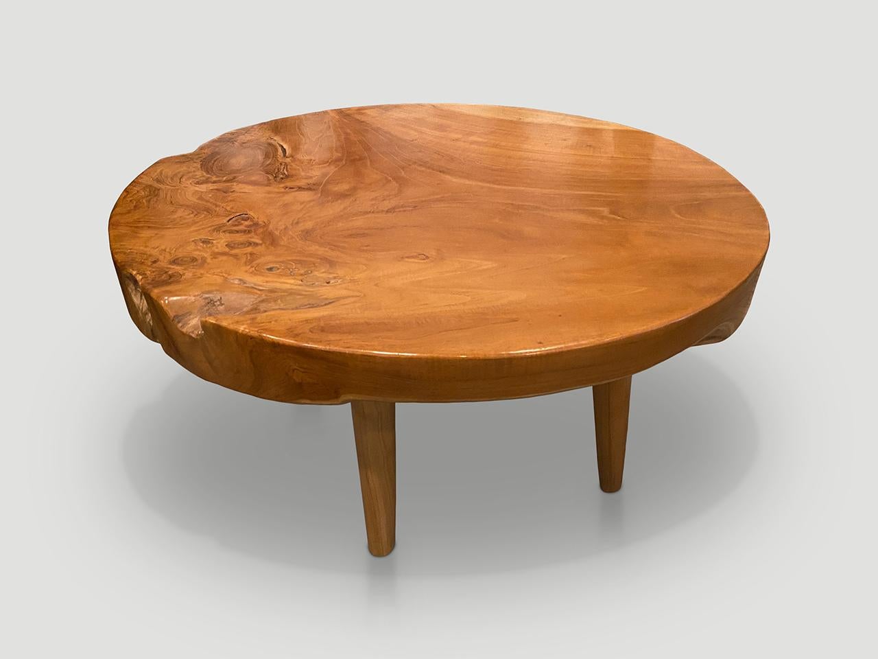 Contemporary Andrianna Shamaris Mid Century Style Round Coffee Table For Sale