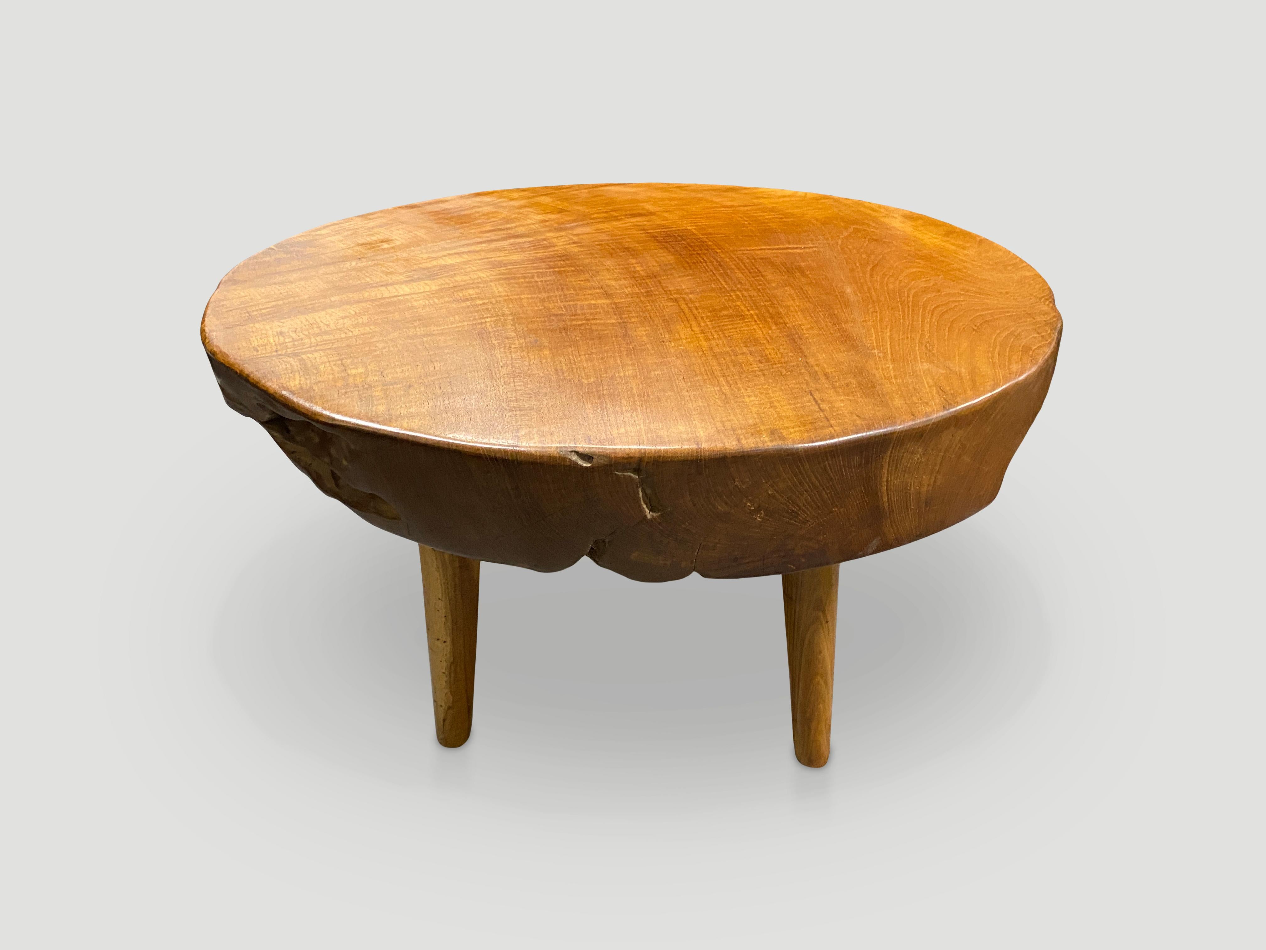 Mid-Century Modern Andrianna Shamaris Mid Century Style Round Coffee Table For Sale